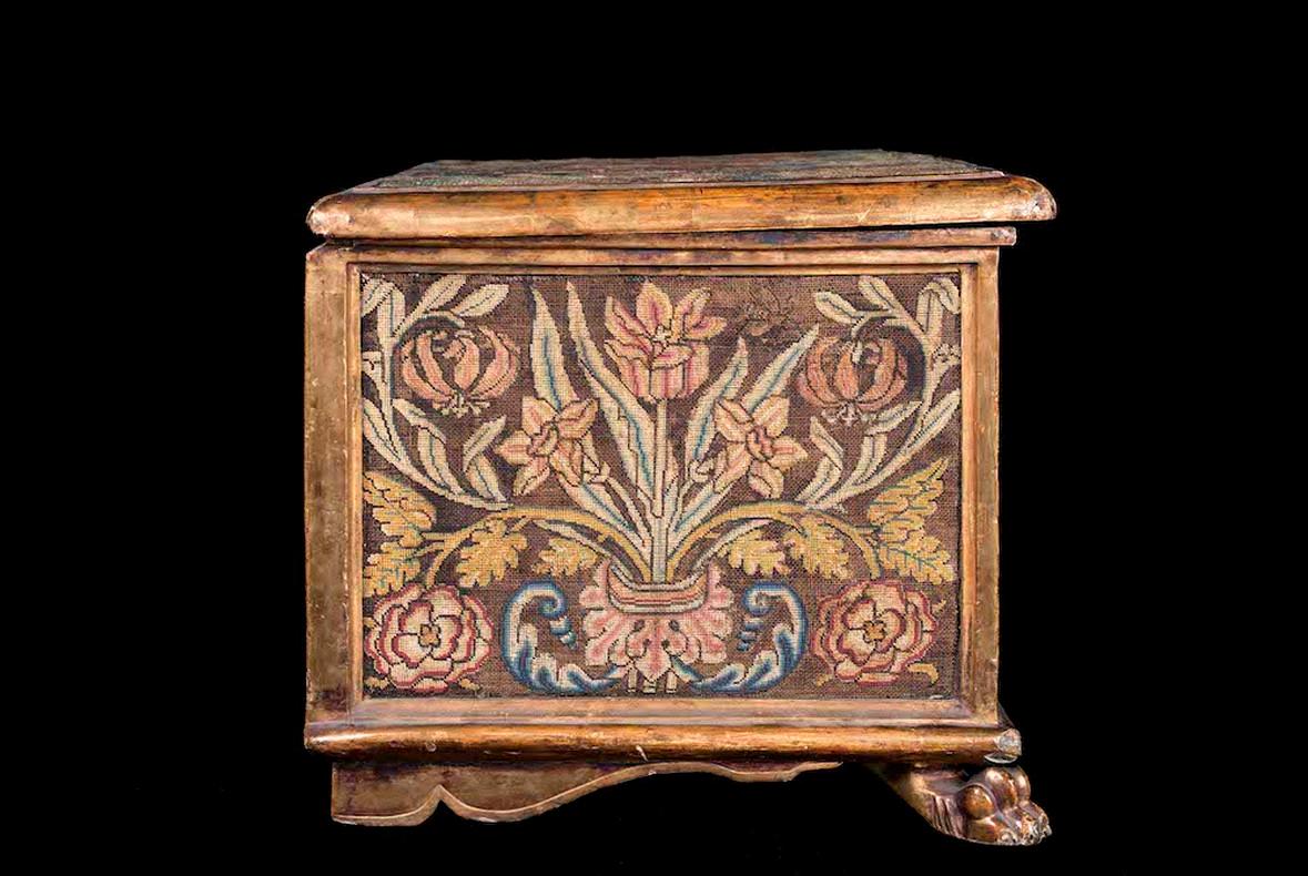 wooden embroidery box