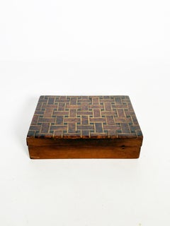 Wooden Box with Geometric Decorations, France, 1940s