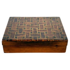 Wooden Box with Geometric Decorations, France, 1940s