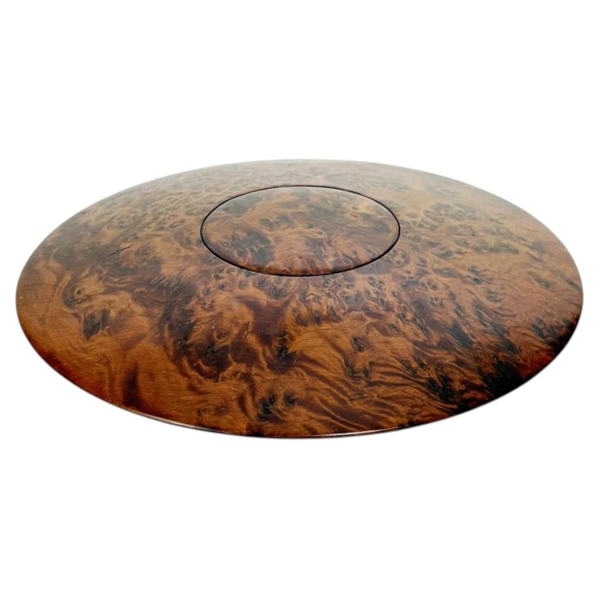 Wooden box with round grain, 1970 For Sale