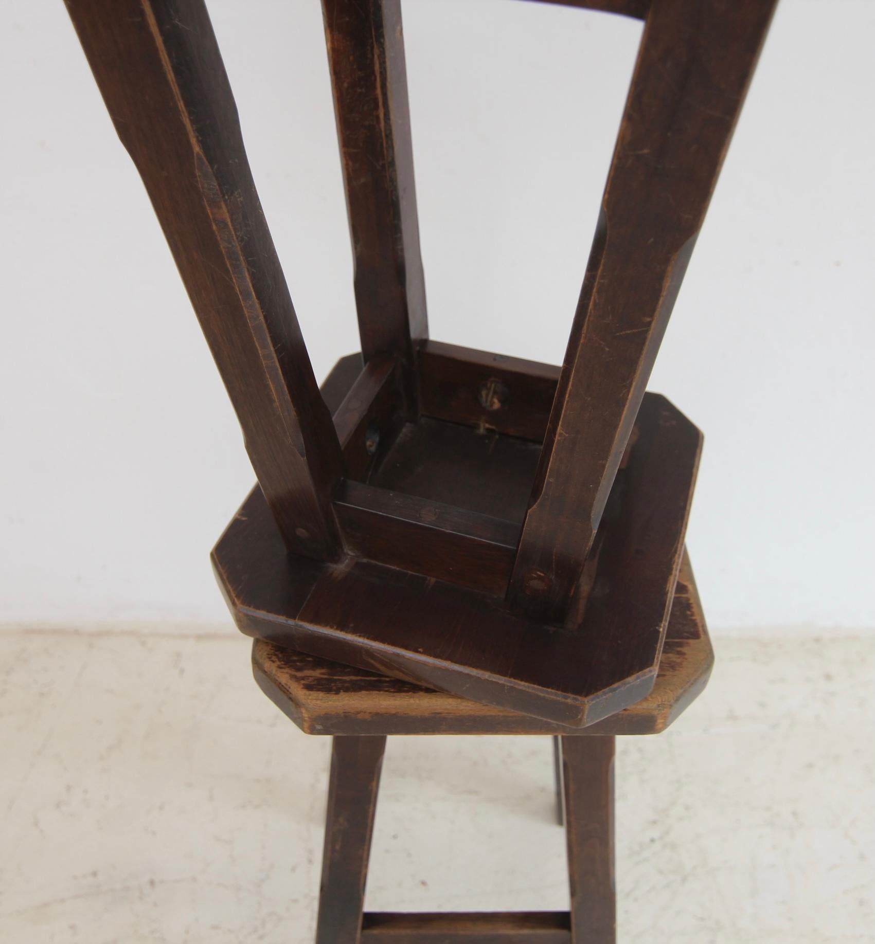 Tabourets de bar brutalistes en bois. Ensemble de 2 pièces en vente 13