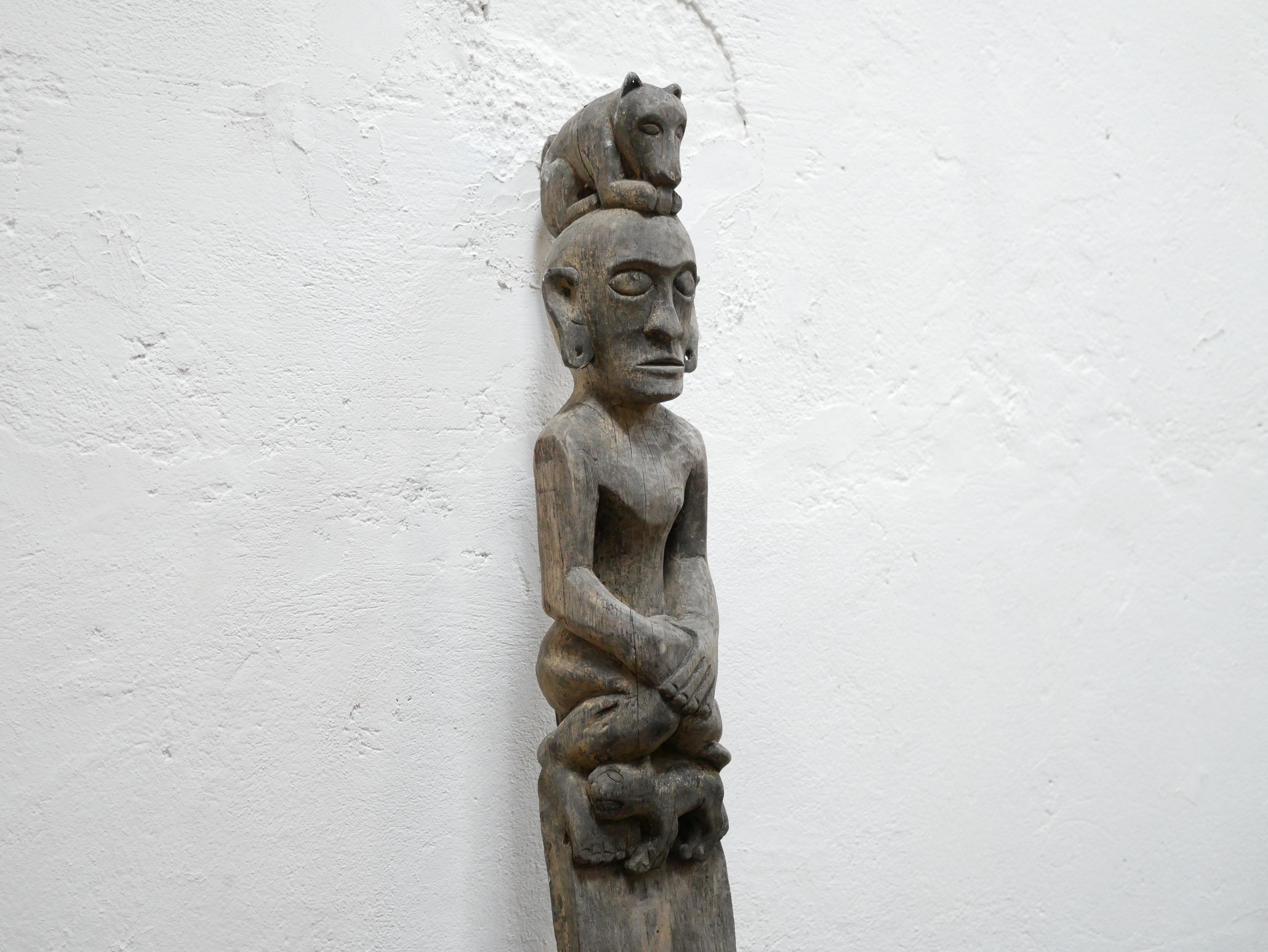 Wooden Brutalist Ladder, Dayak People, Borneo For Sale 1