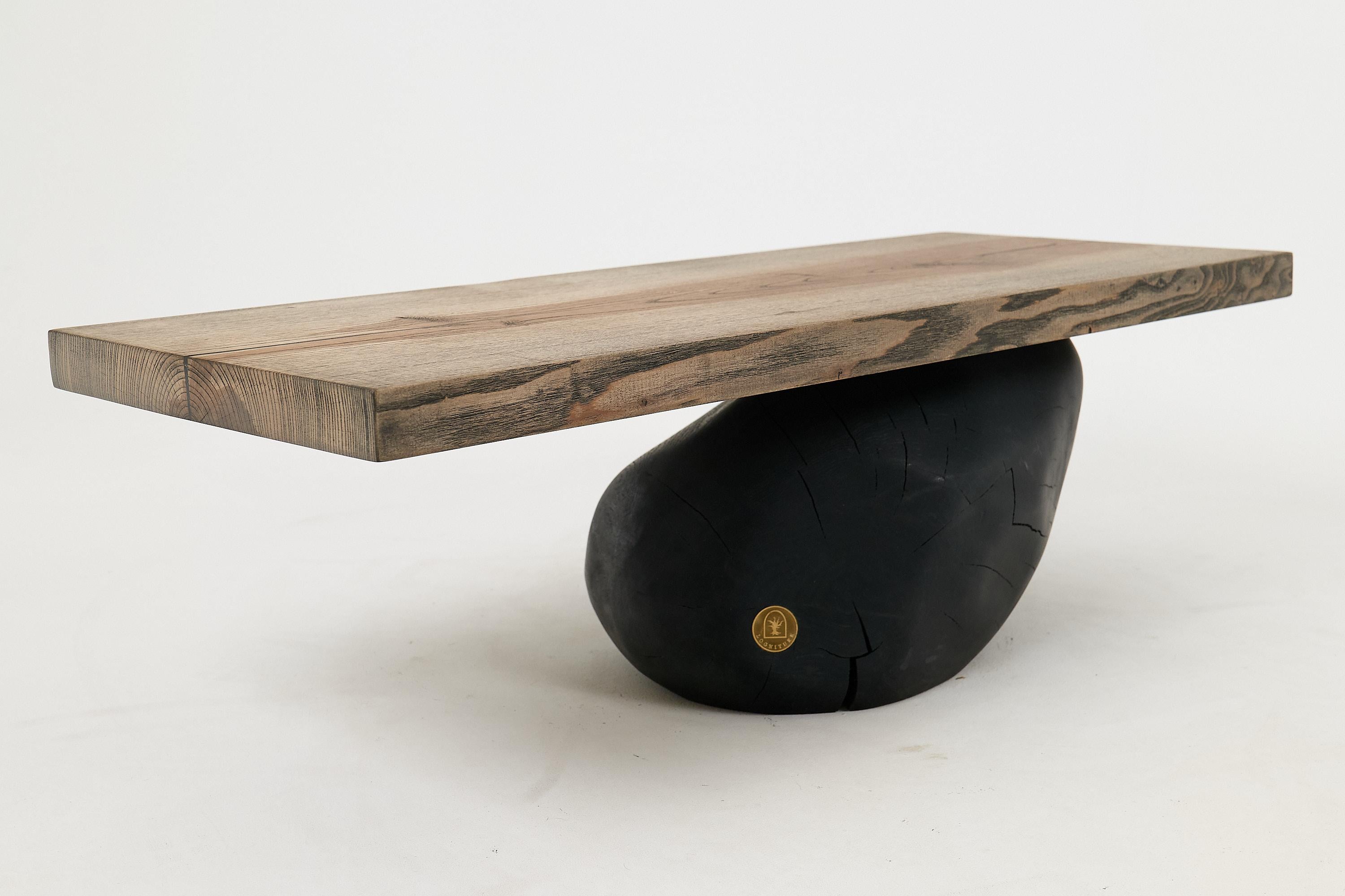 Brutalistischer Holztisch, Wabi-Sabi, natürlich und umweltfreundlich, Logniture im Angebot 5