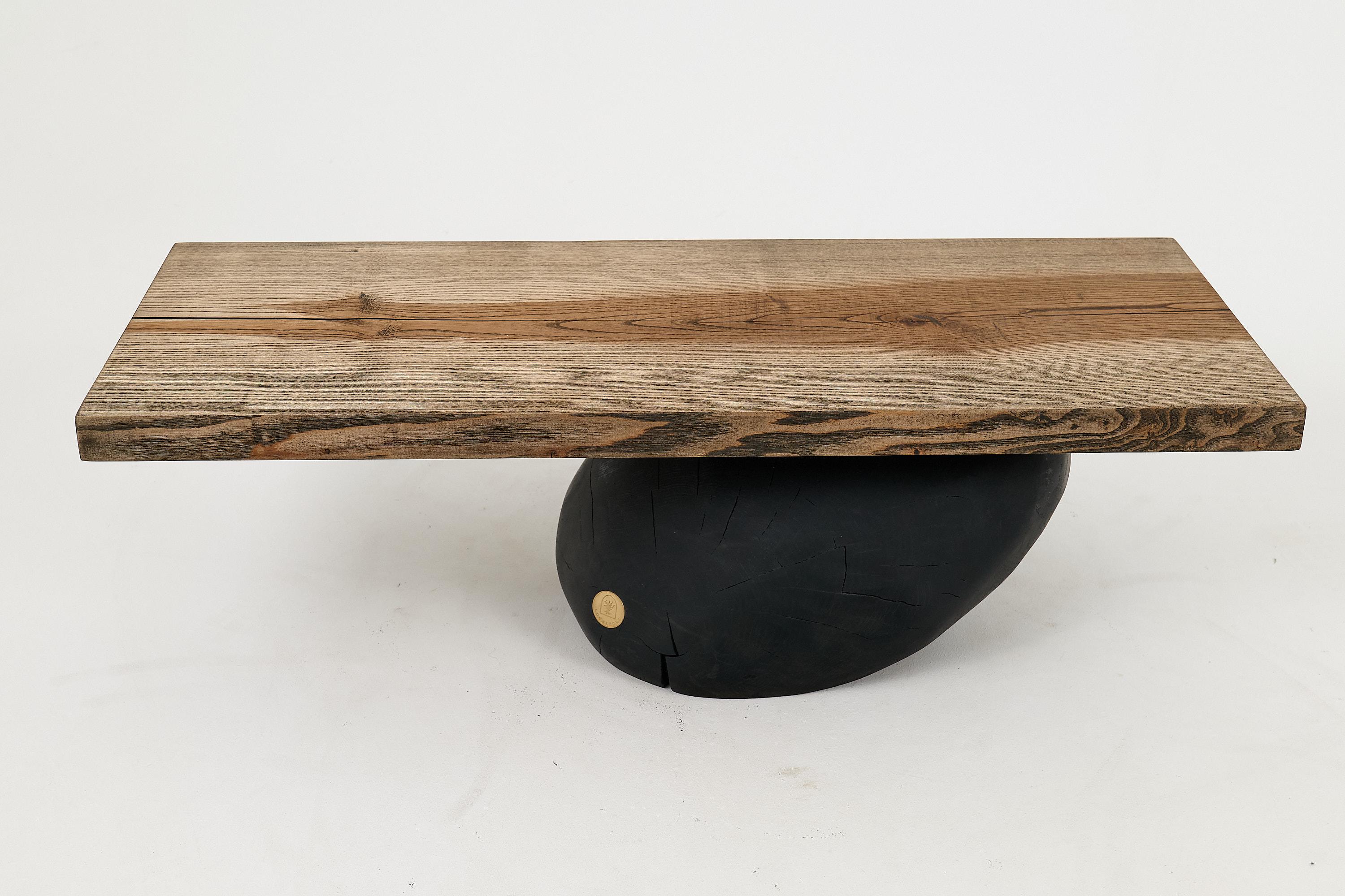 Brutalistischer Holztisch, Wabi-Sabi, natürlich und umweltfreundlich, Logniture im Angebot 7
