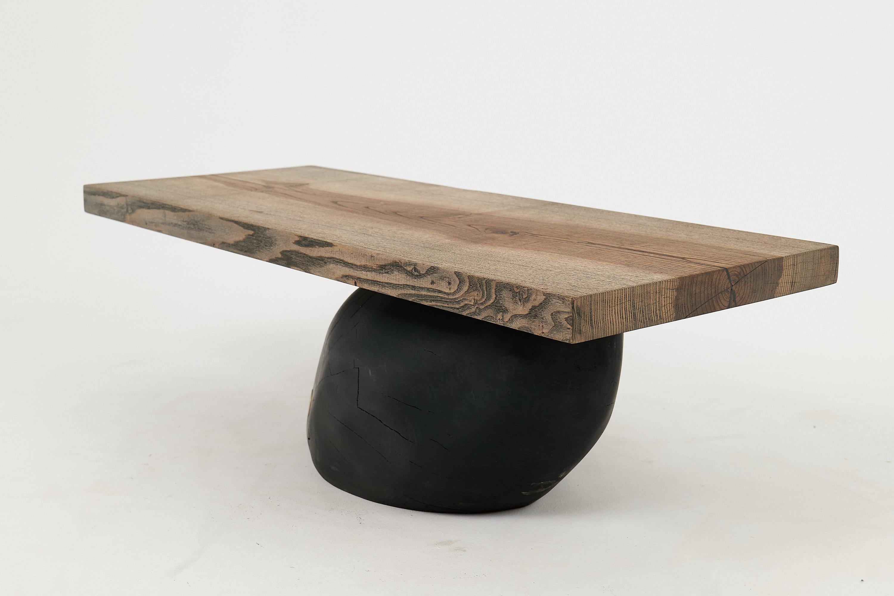 Brutalistischer Holztisch, Wabi-Sabi, natürlich und umweltfreundlich, Logniture im Angebot 8