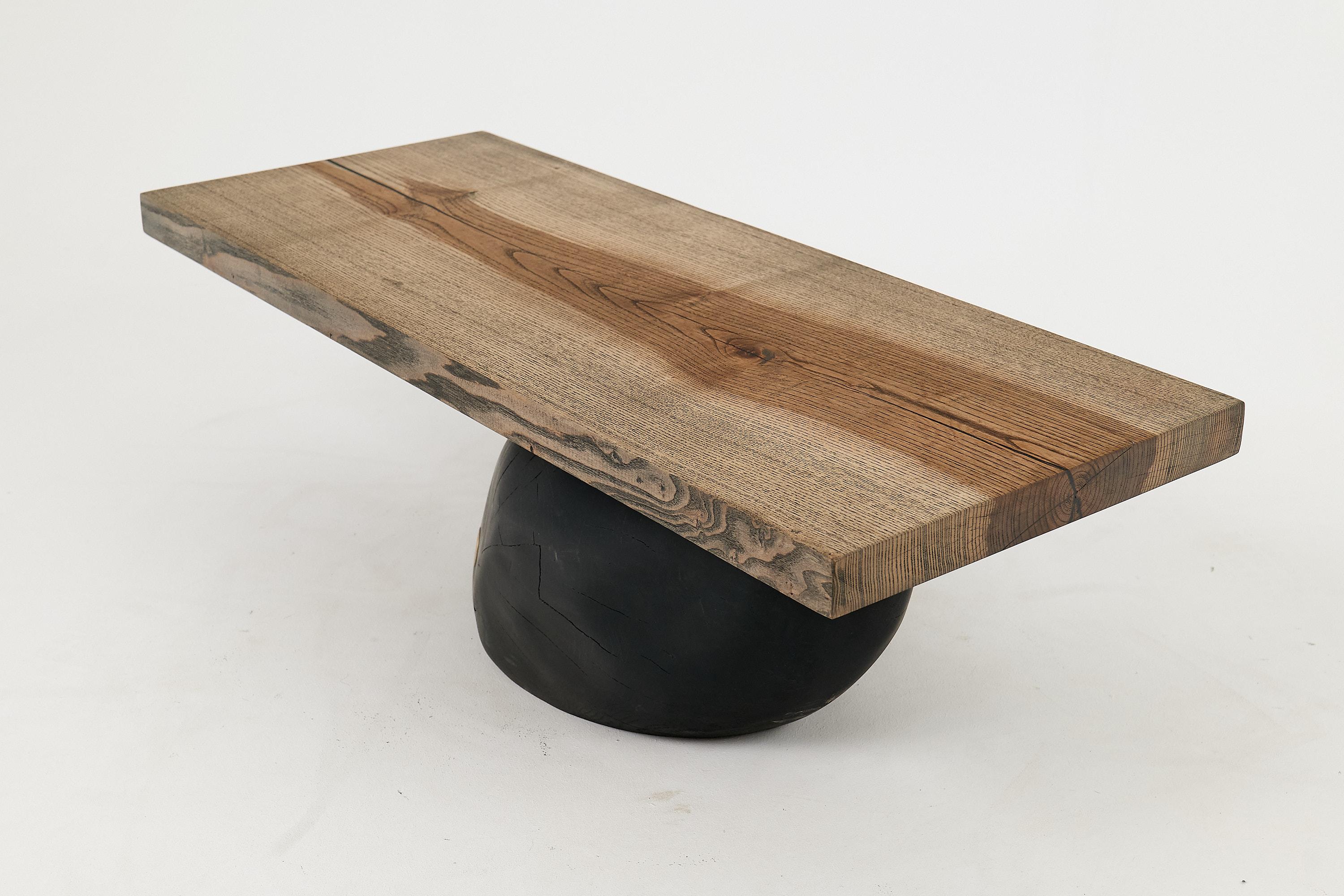 Brutalistischer Holztisch, Wabi-Sabi, natürlich und umweltfreundlich, Logniture im Angebot 9