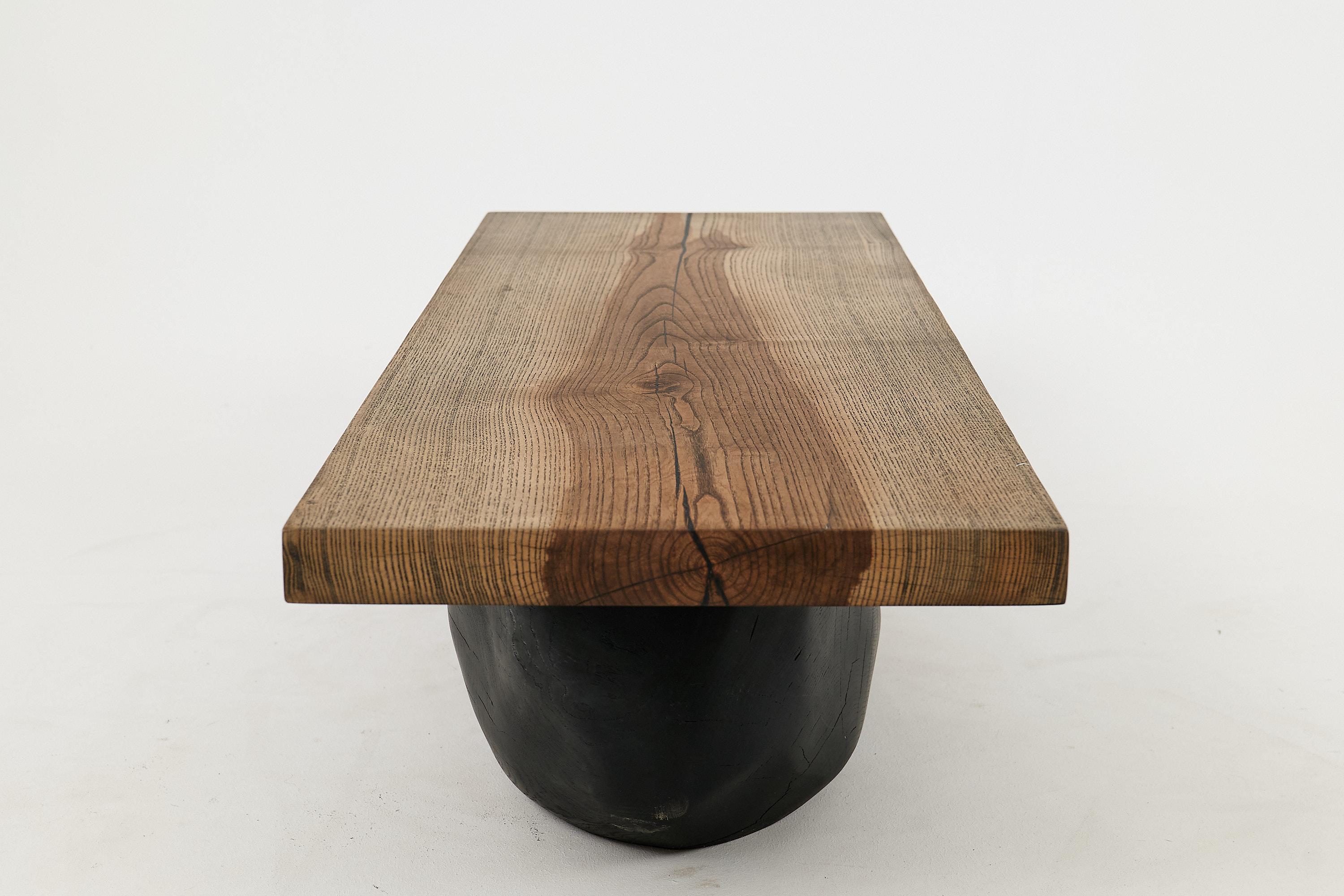 Brutalistischer Holztisch, Wabi-Sabi, natürlich und umweltfreundlich, Logniture im Angebot 10