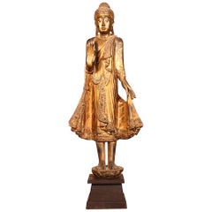 Bouddha en bois du 19ème siècle:: Thaïlande