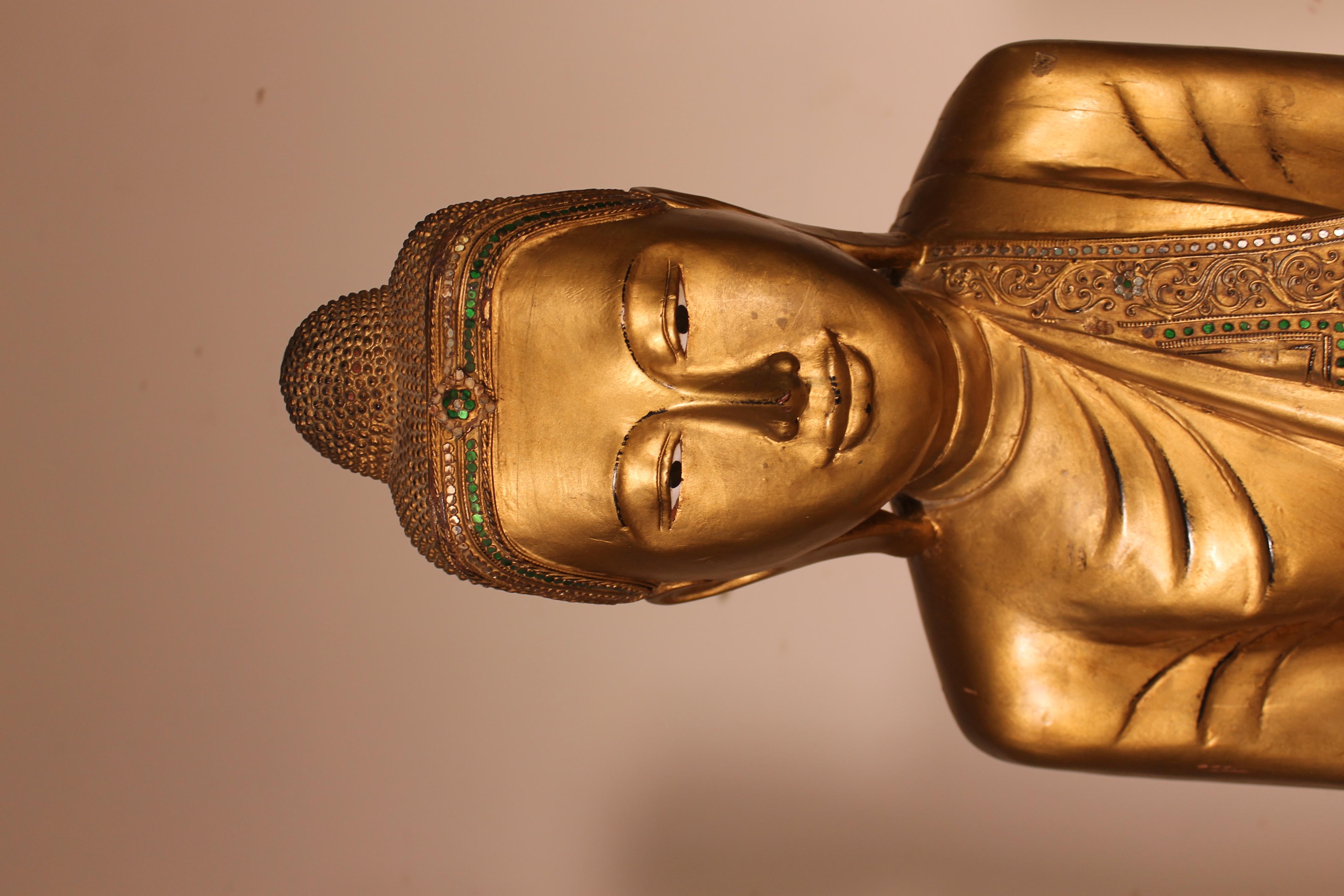 Wooden Buddha Period Bangkok, 19th Century, Thailand 4