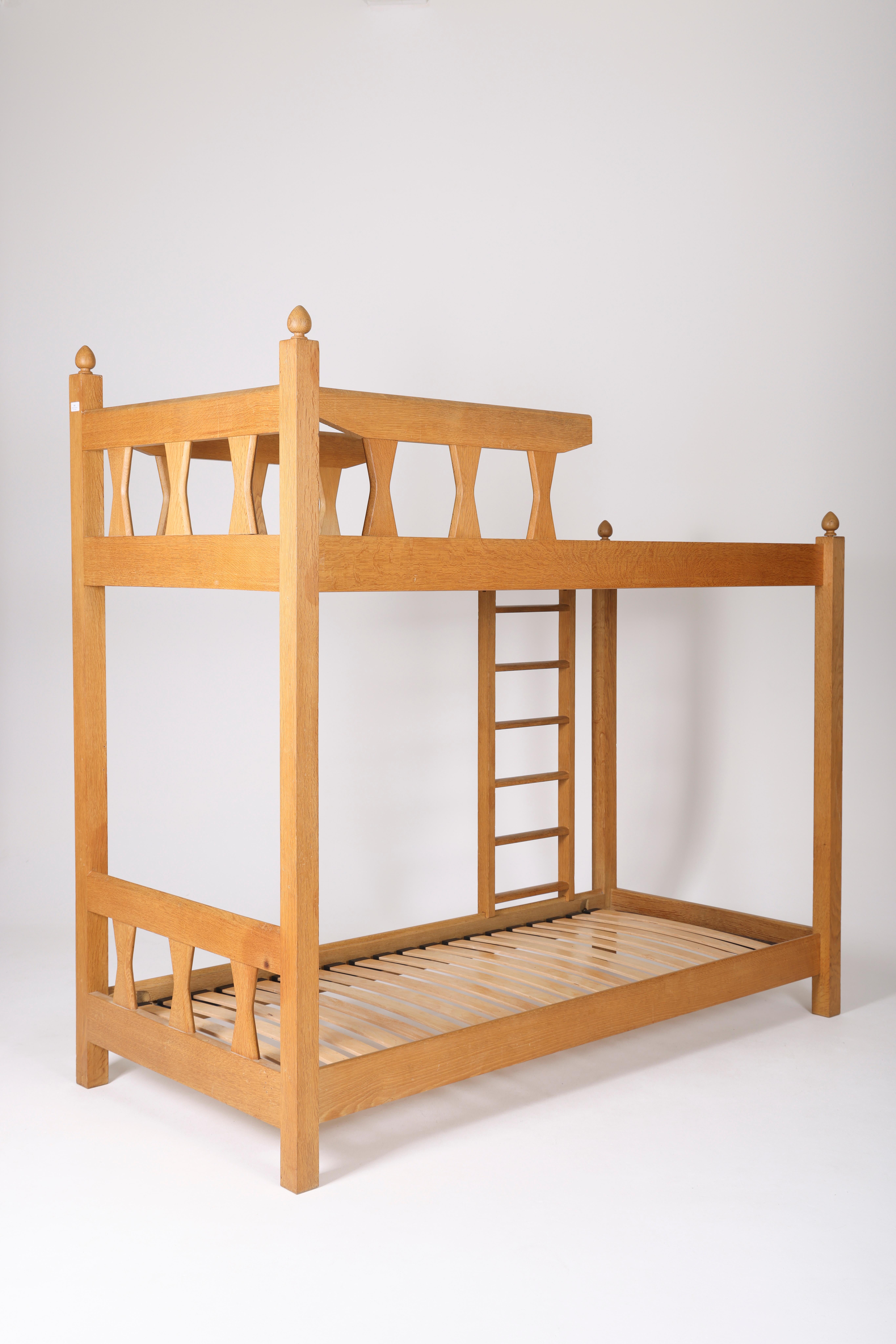 Wooden Bunk bed by Guillerme and Chambron, 1960, France 7