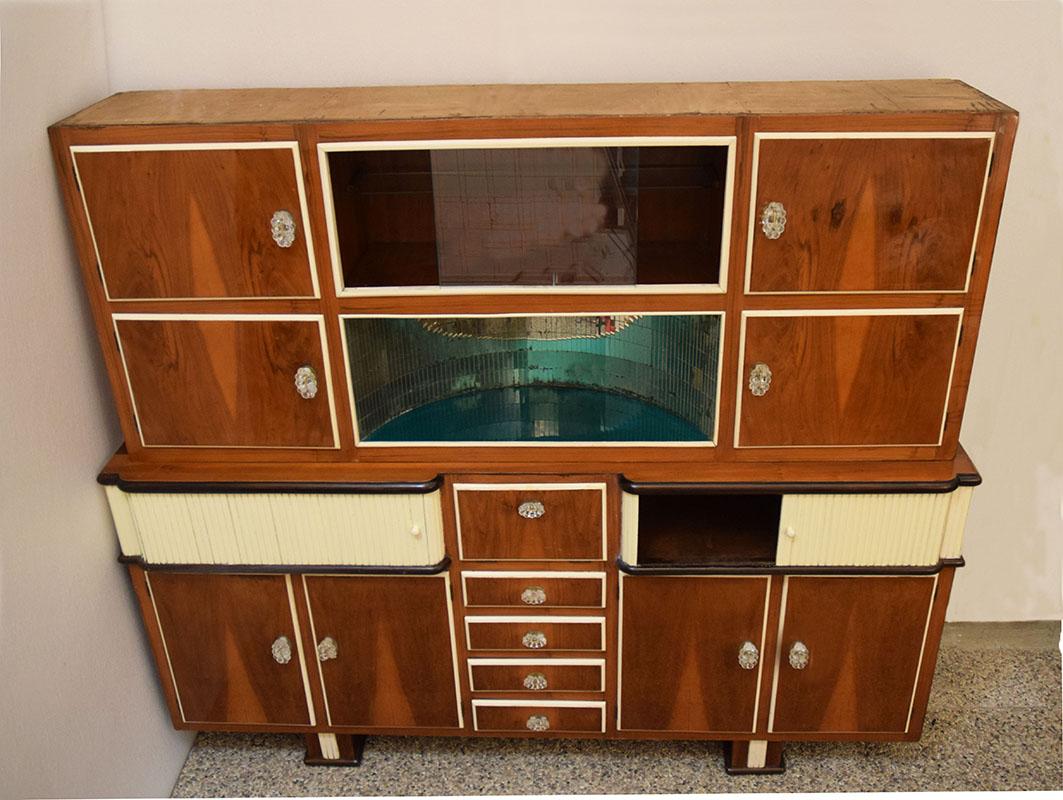 Wooden Cabinet, 1950s Italian Production In Good Condition For Sale In Parma, IT