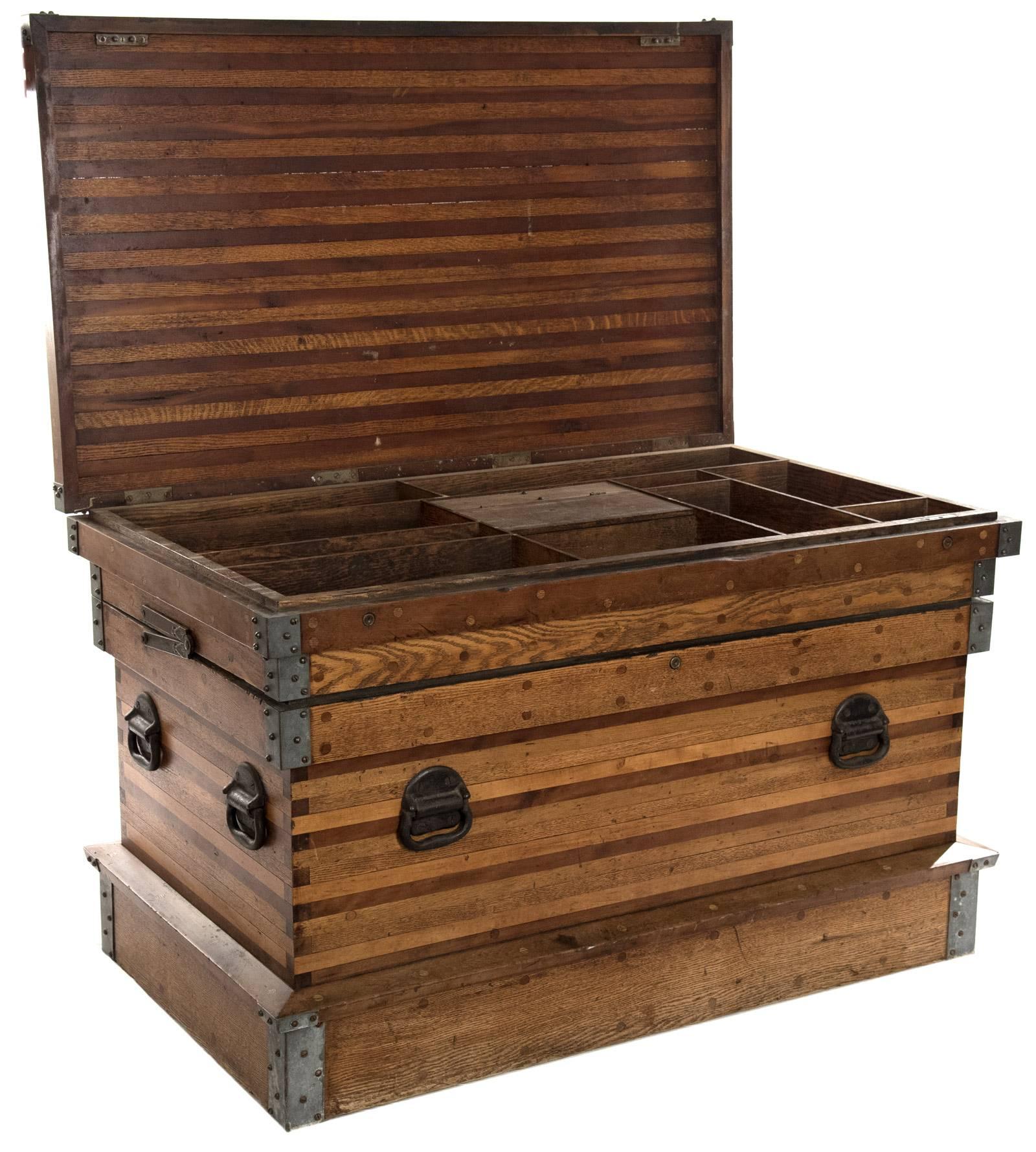 Wooden Cabinet Maker's Tool Chest In Good Condition For Sale In Salt Lake City, UT