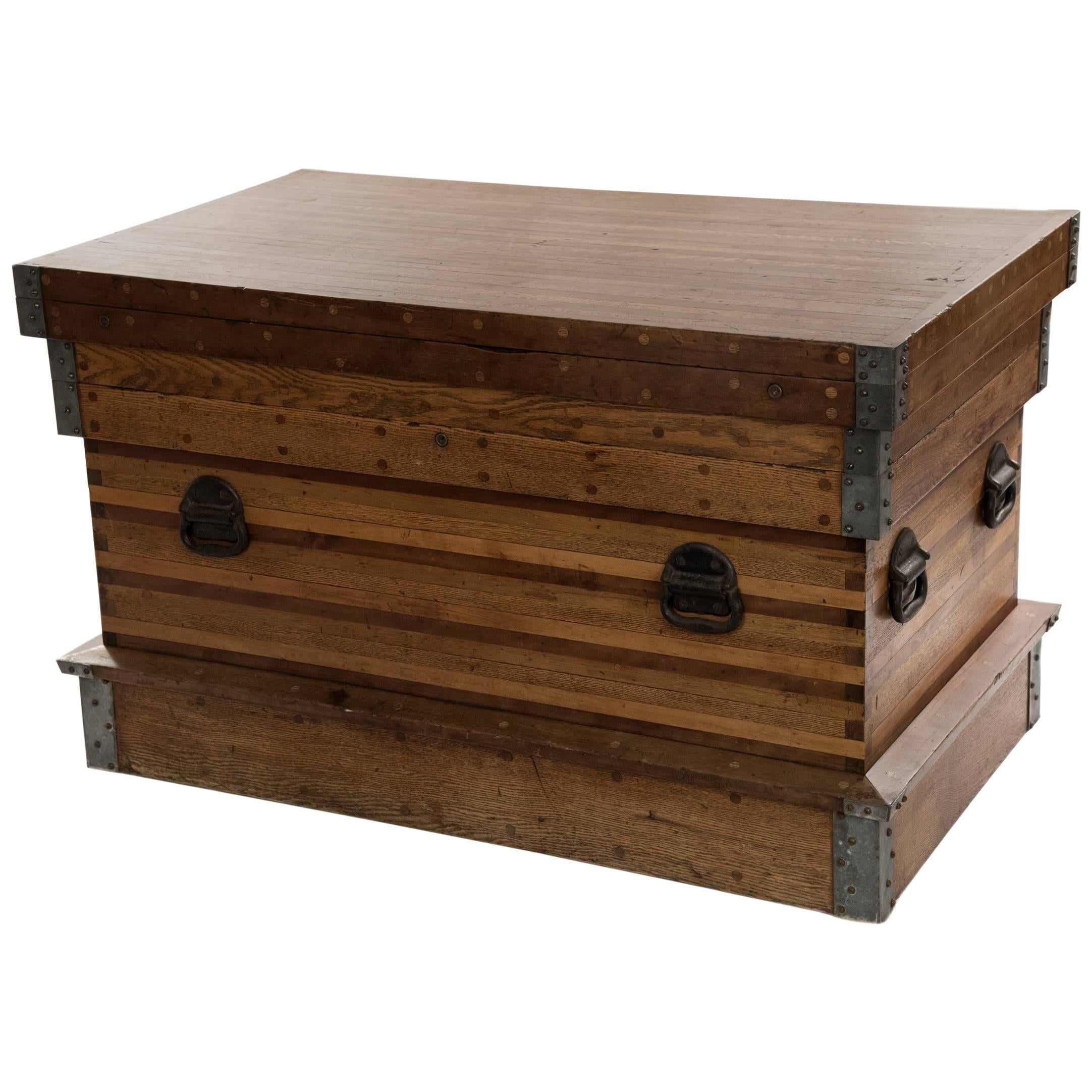 Wooden Cabinet Maker's Tool Chest For Sale