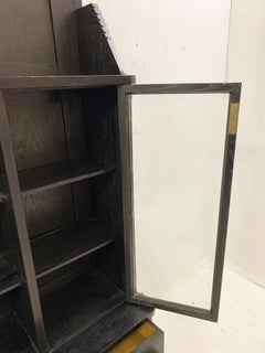 Wooden Cabinet with Leather Bench by Toroczkai Wigand, Hungary, 1920s