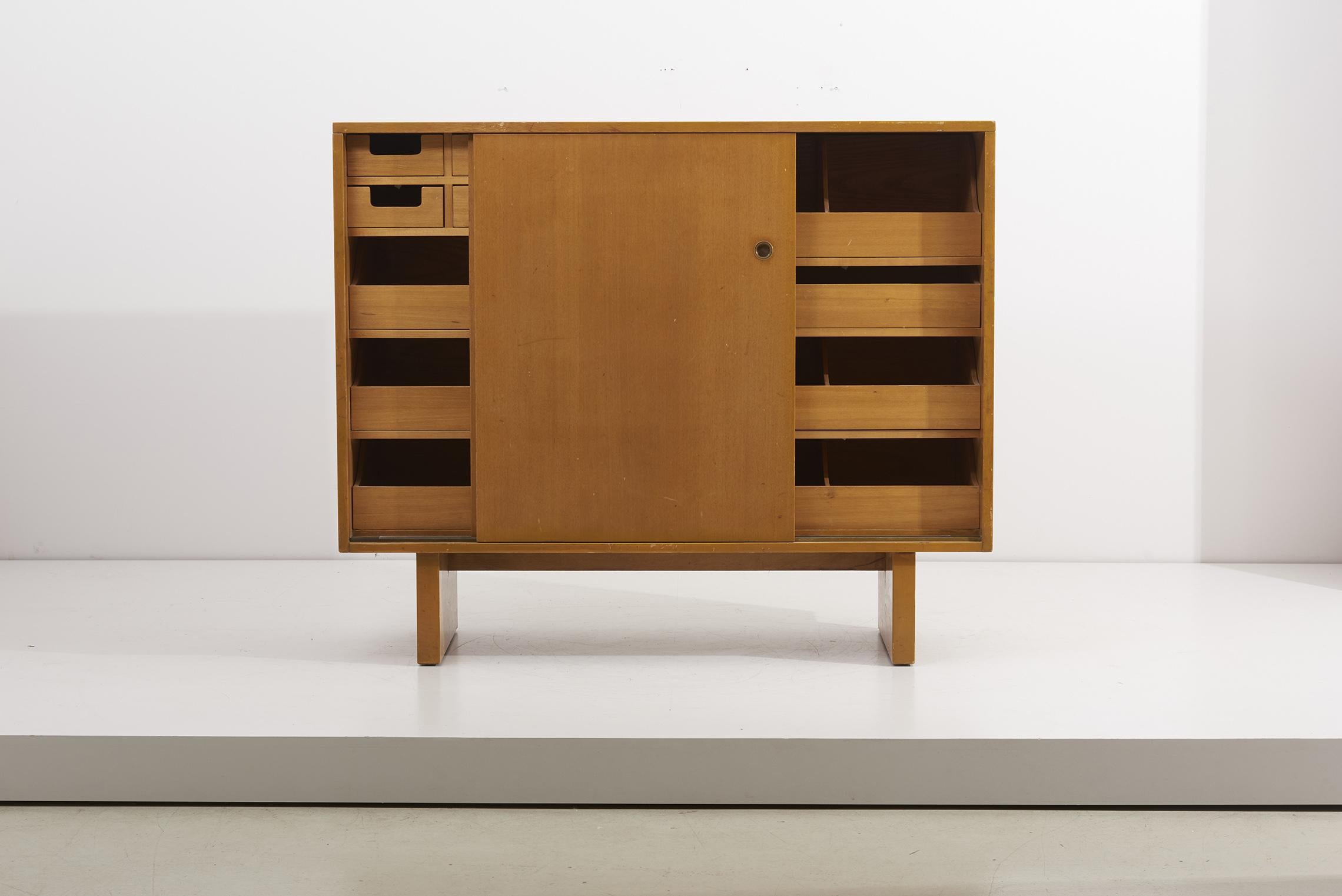 Mid-Century Modern Wooden Cabinet with Many Drawers by James Wylie for Widdicomb, US, 1950s