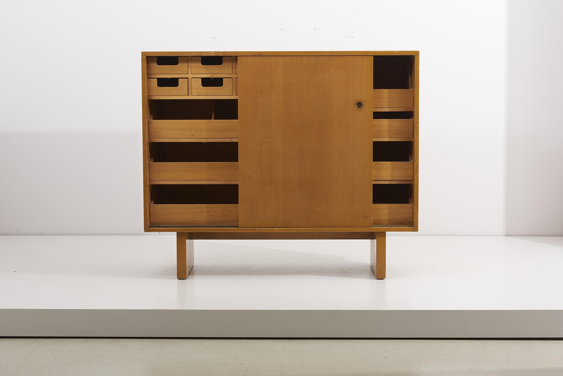 American Wooden Cabinet with Many Drawers by James Wylie for Widdicomb, US, 1950s
