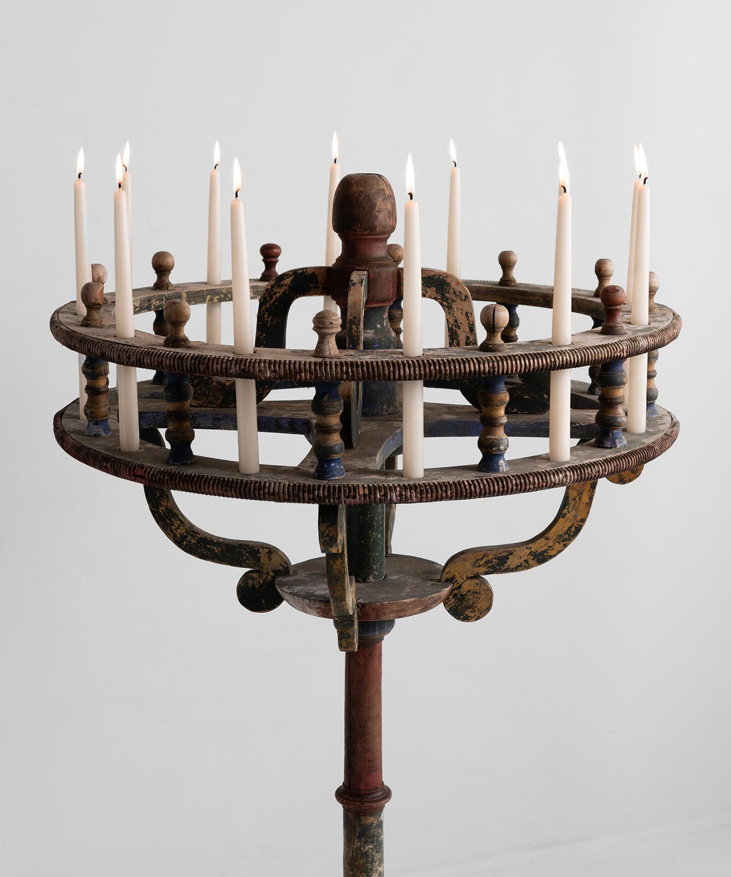 wooden candleabra