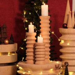 Wooden Candle Holder Set, Cedar – SOFRA