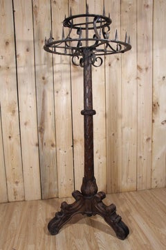 Wooden Candle Stick 19th Century