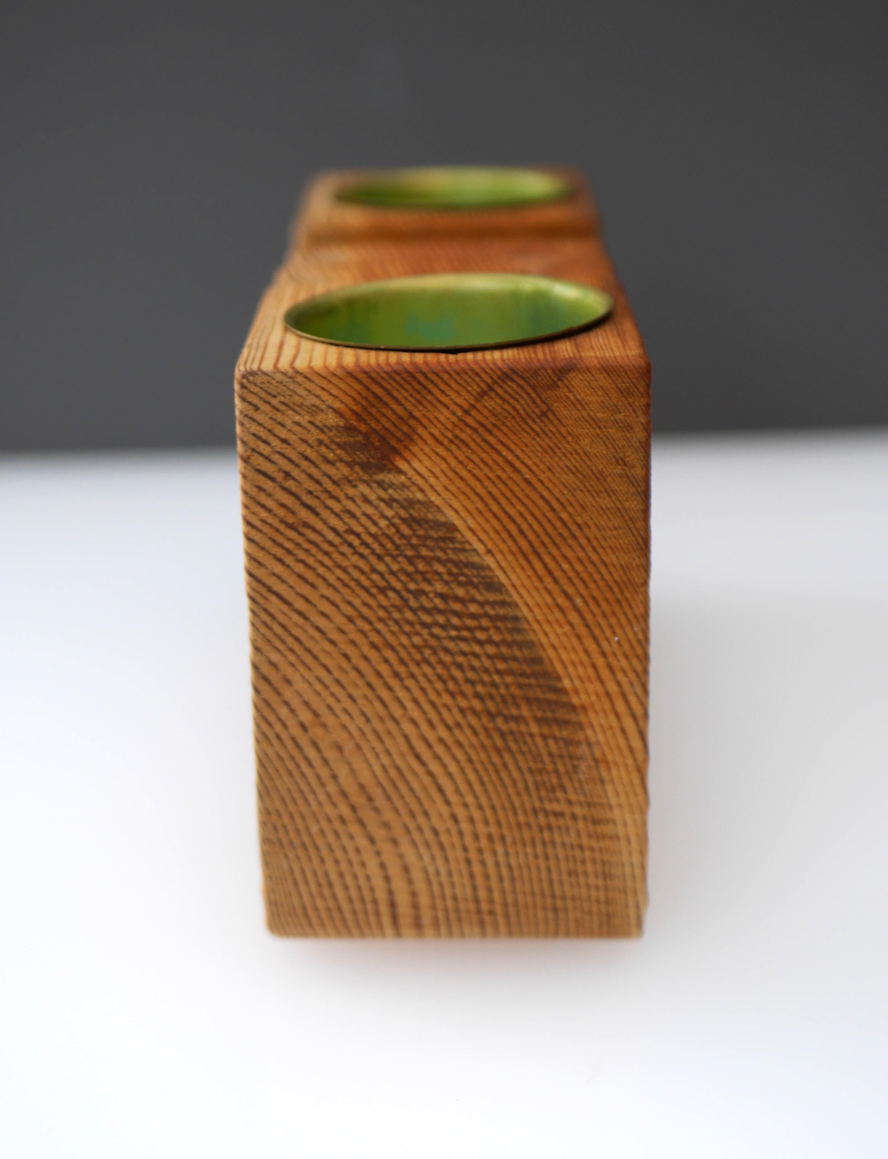 Swedish Wooden Candleholder by Gunnar Kanevad, Sweden with a fantastic oranic shape