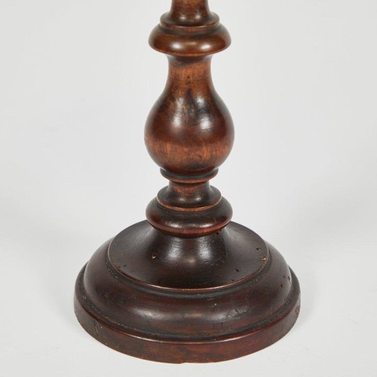Wooden Candlestick in Walnut For Sale at 1stDibs