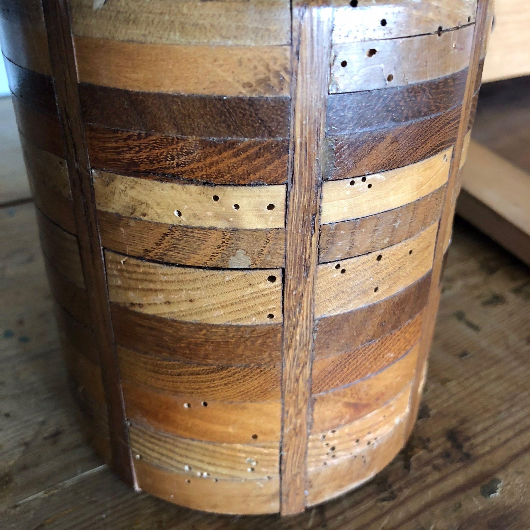 Wooden Canister from Late 19th Century France In Good Condition In Los Angeles, CA