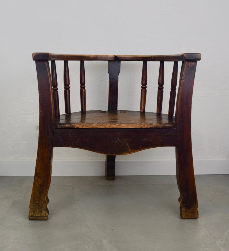 Wooden Captain's Chair, 17th Century, the Netherlands at 1stDibs