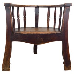 Antique Wooden Captain's Chair, 17th Century, the Netherlands