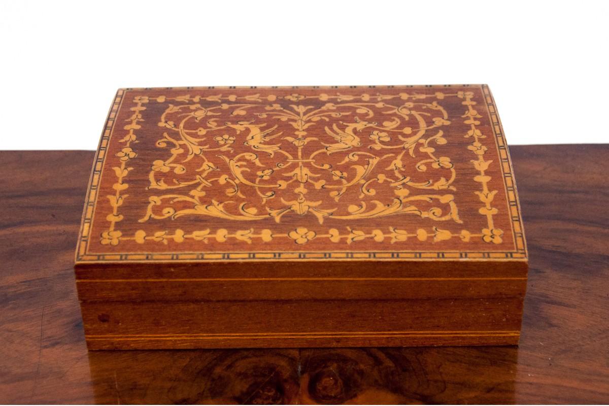 Wooden Cards or Jewellery Box - Casket, France, circa 1930s In Good Condition In Chorzów, PL