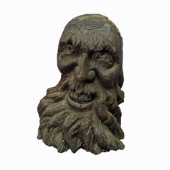 Wooden Carved Black Forest Garden Fountain Water Spout 19th century