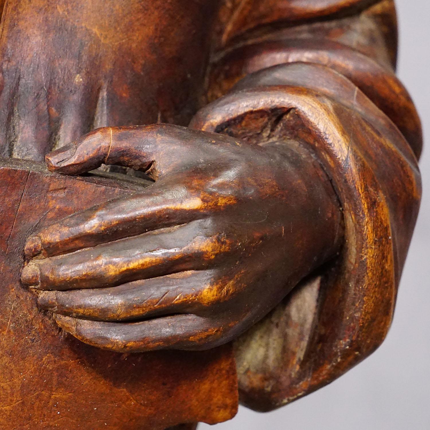 Wooden Carved Lusterweibchen of a Medieval Noble Lady ca. 1890 1