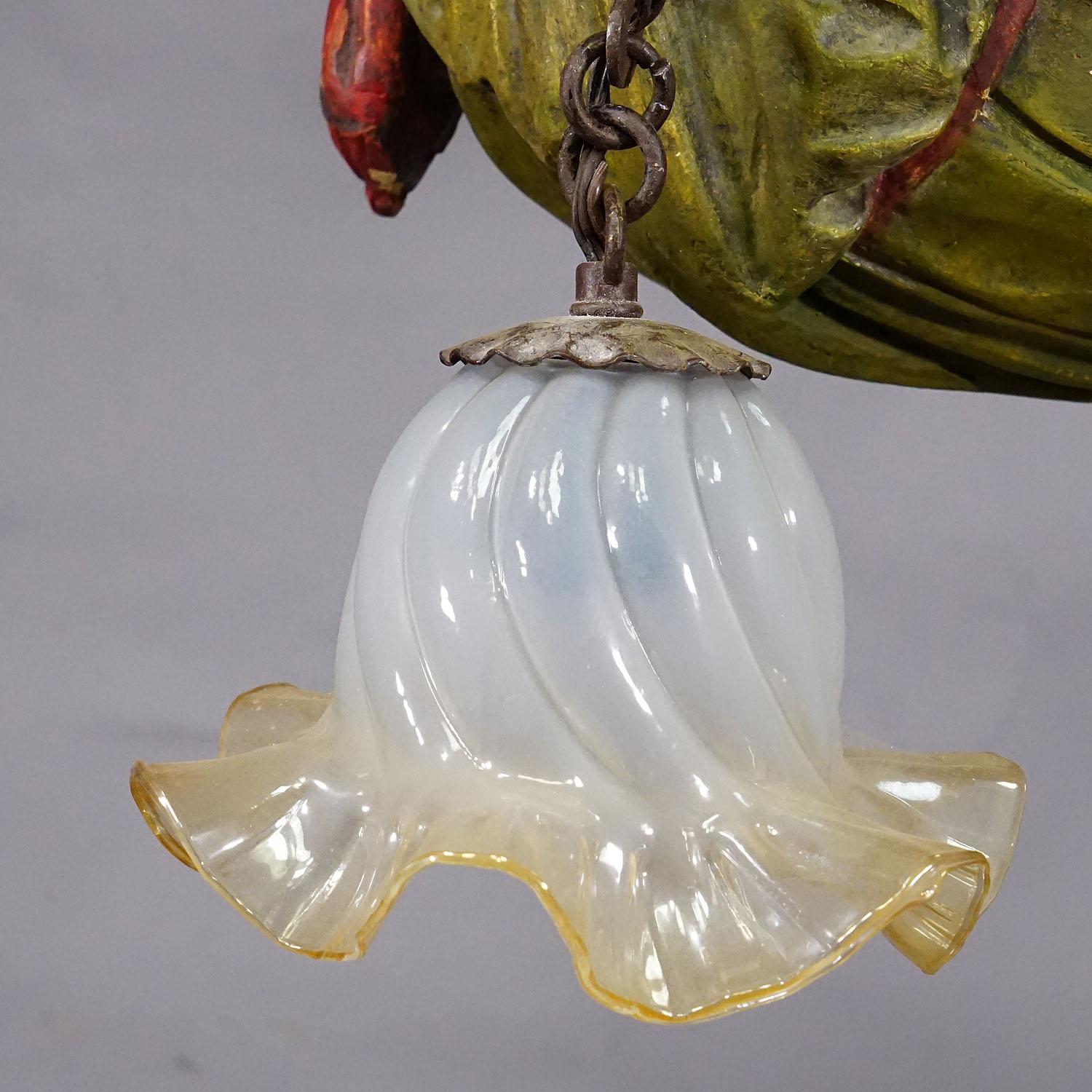 Wooden Carved Lusterweibchen of a Medieval Noble Lady ca. 1900 For Sale 5