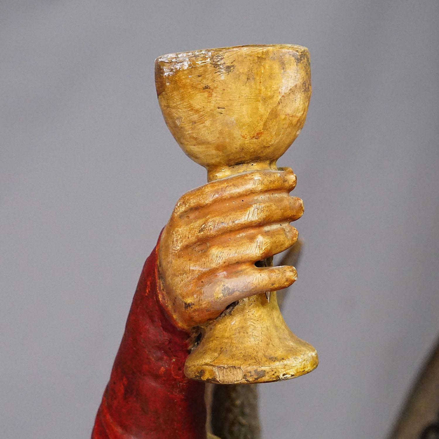 Wooden Carved Lusterweibchen of a Medieval Noble Lady ca. 1900 For Sale 1