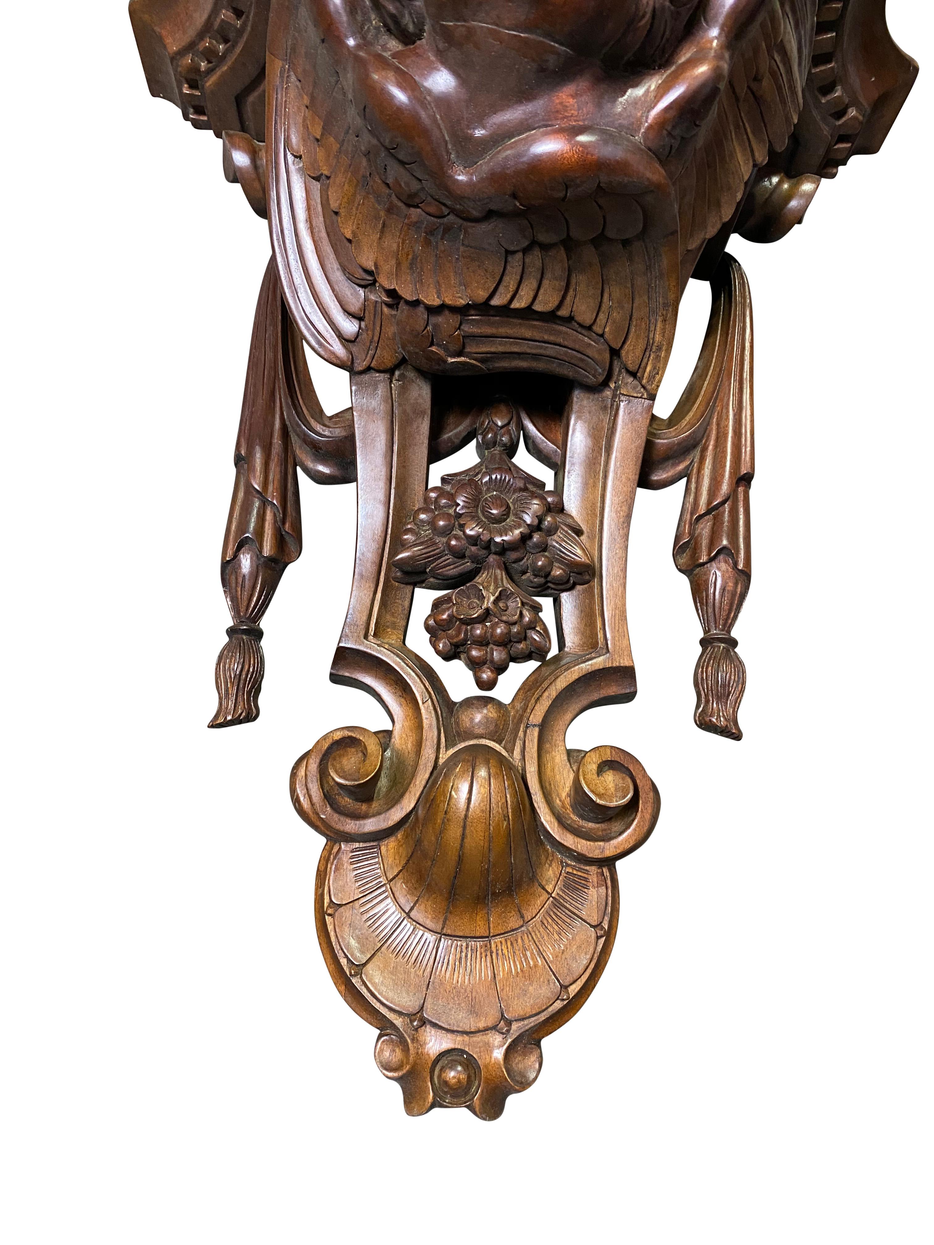 Wooden Carved Wall Sconces with Cherub Faces, 20th Century For Sale 3