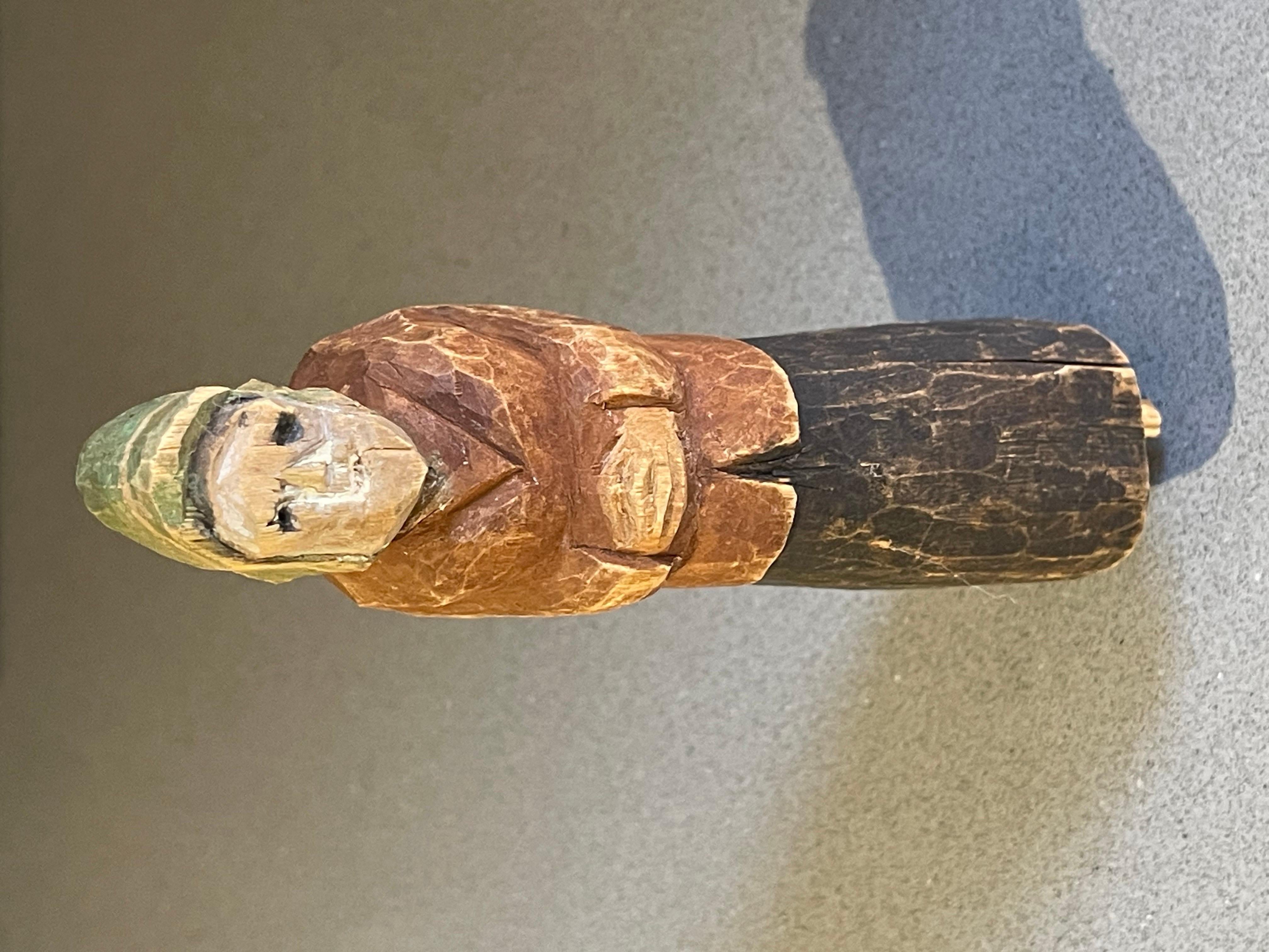 A beautifully stylized old rustic lady-dressed female figurine with a great balance of harmony stood, portraying the beauty of the inner world through pure beauty.
This Valuable unique art piece is a great chance to bring your office or home decor