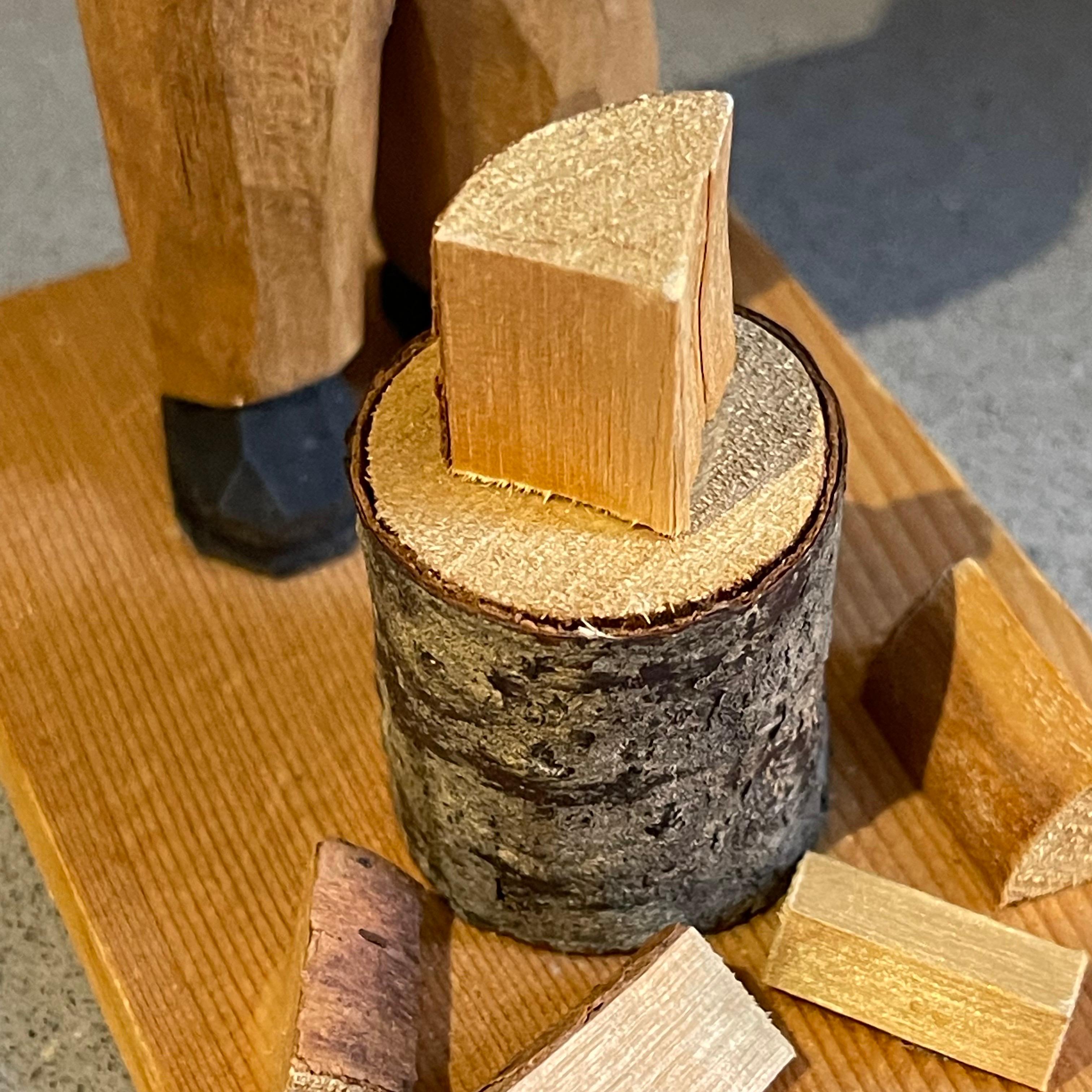 Talla de Madera Esculturas Humanas Figurilla Decorativa Antigua de un Hombre Rústico en venta 3