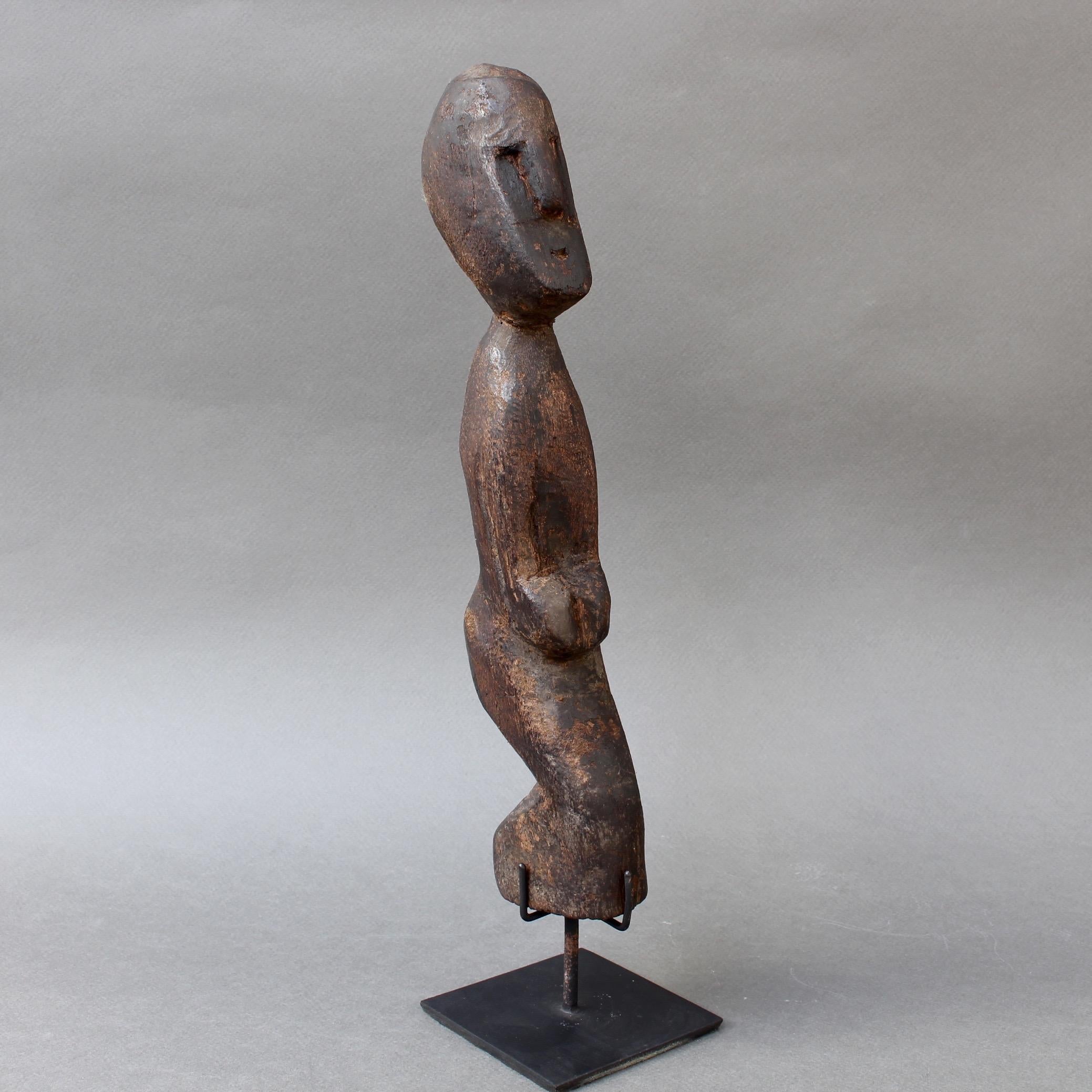Tribal Wooden Carving / Sculpture of Kneeling Wooden Figure from Timor, Indonesia