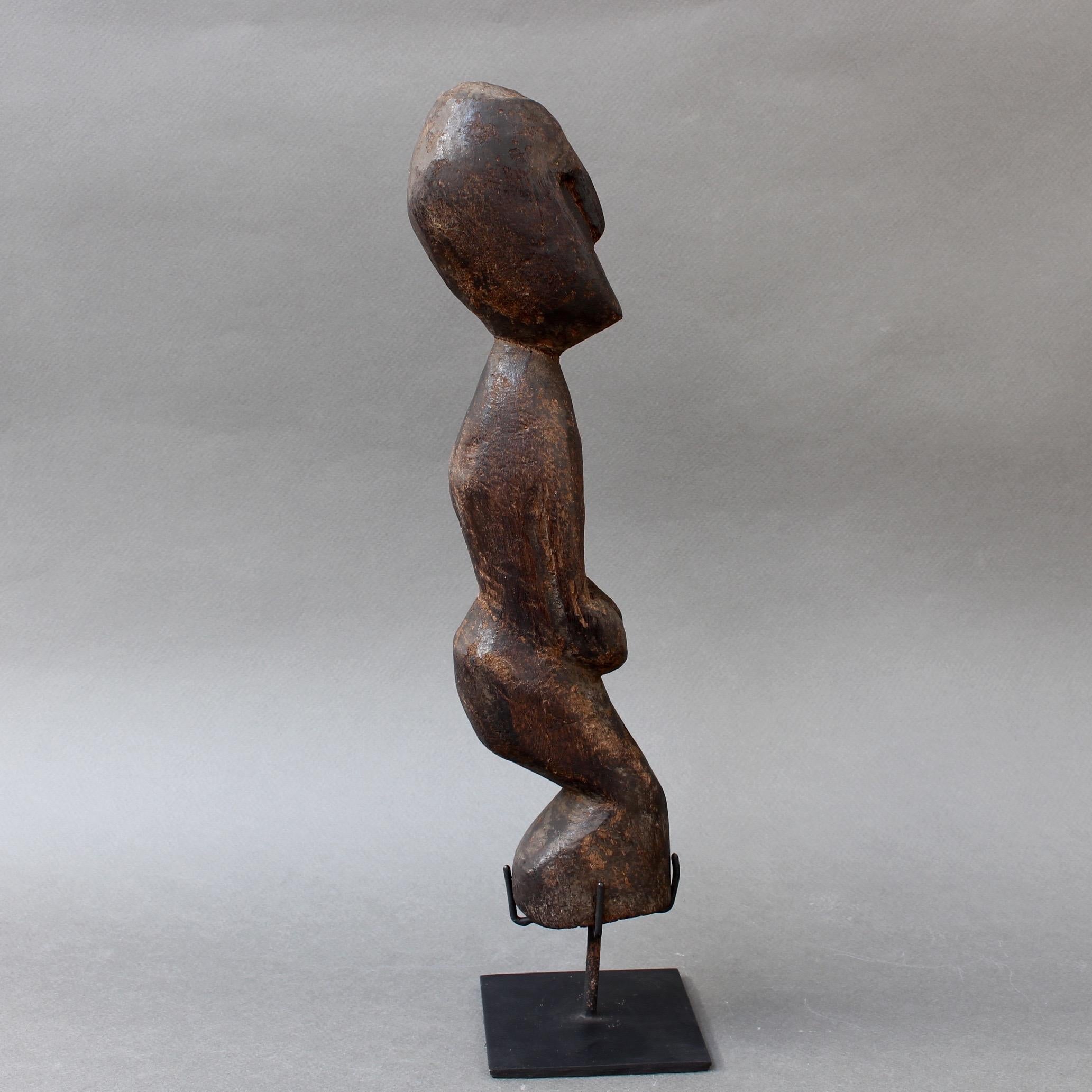 Indonesian Wooden Carving / Sculpture of Kneeling Wooden Figure from Timor, Indonesia