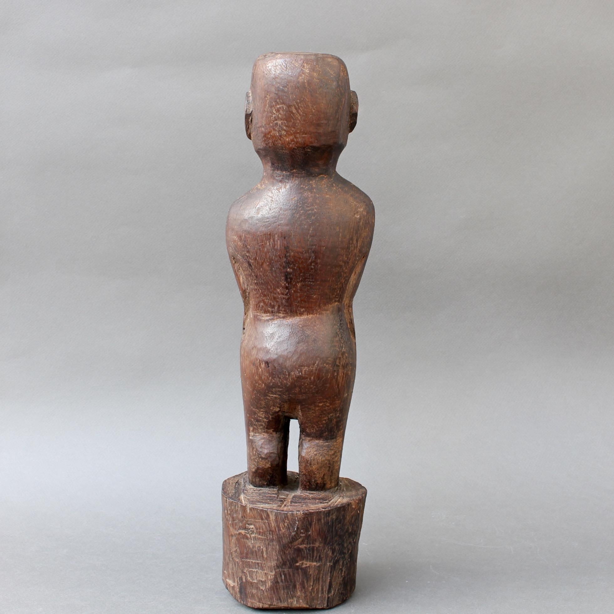 Indonesian Wooden Carving or Sculpture of Standing Ancestral Figure from Timor, Indonesia