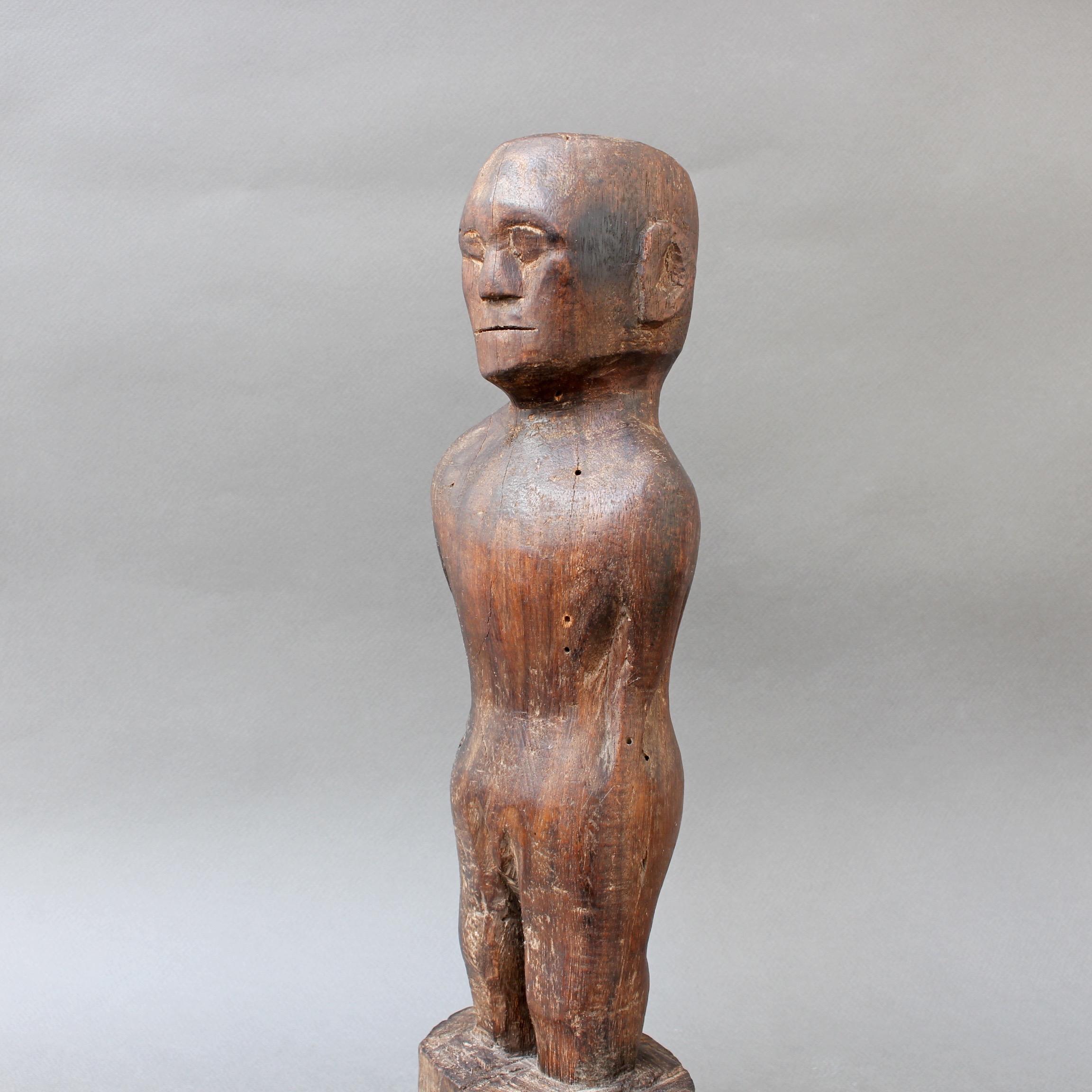 20th Century Wooden Carving or Sculpture of Standing Ancestral Figure from Timor, Indonesia