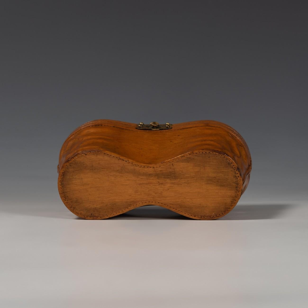 Wooden Cased Inkwell Intricately Modelled as a Binocular Case, circa 1900 For Sale 4