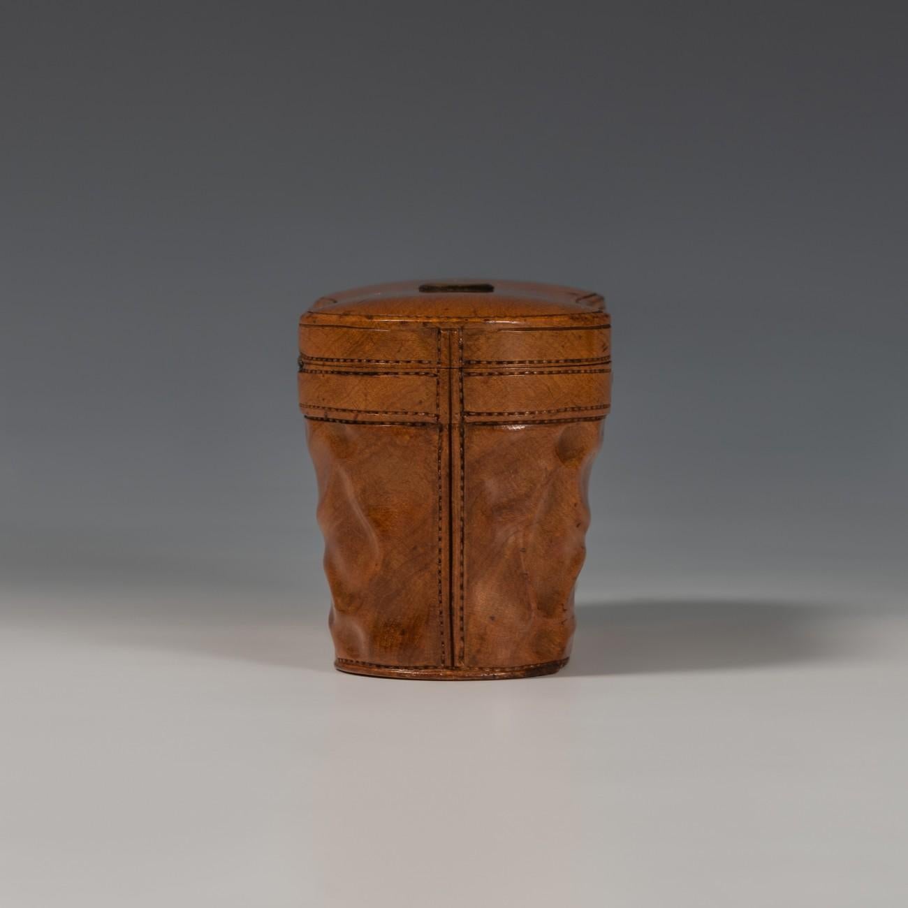 European Wooden Cased Inkwell Intricately Modelled as a Binocular Case, circa 1900 For Sale