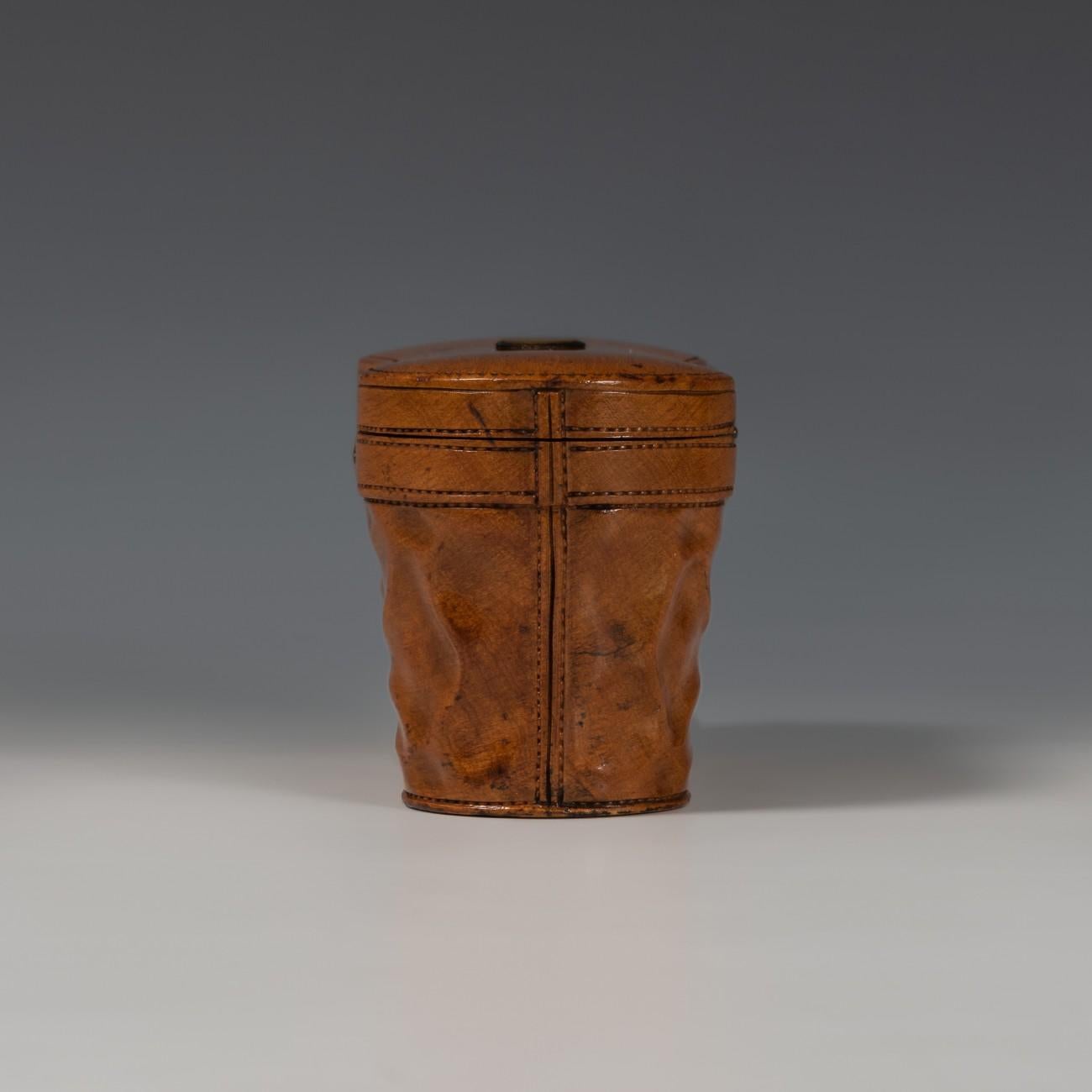 Early 20th Century Wooden Cased Inkwell Intricately Modelled as a Binocular Case, circa 1900 For Sale