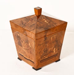 Dagobert Peche zugeschriebene Holzschatulle mit Intarsien