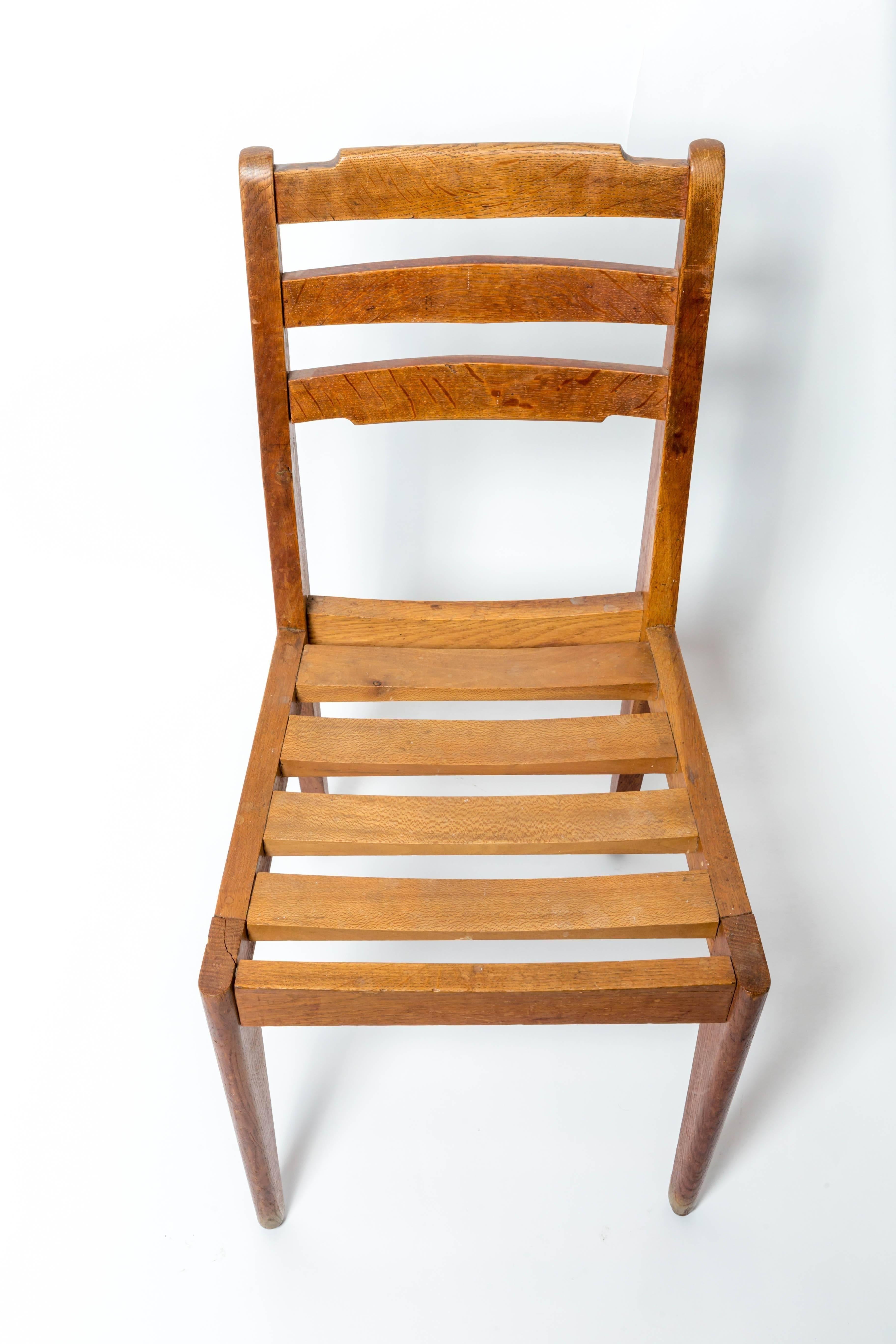Wooden Chair Attributed to Gustave Gautier, France, c. 1950s For Sale 5