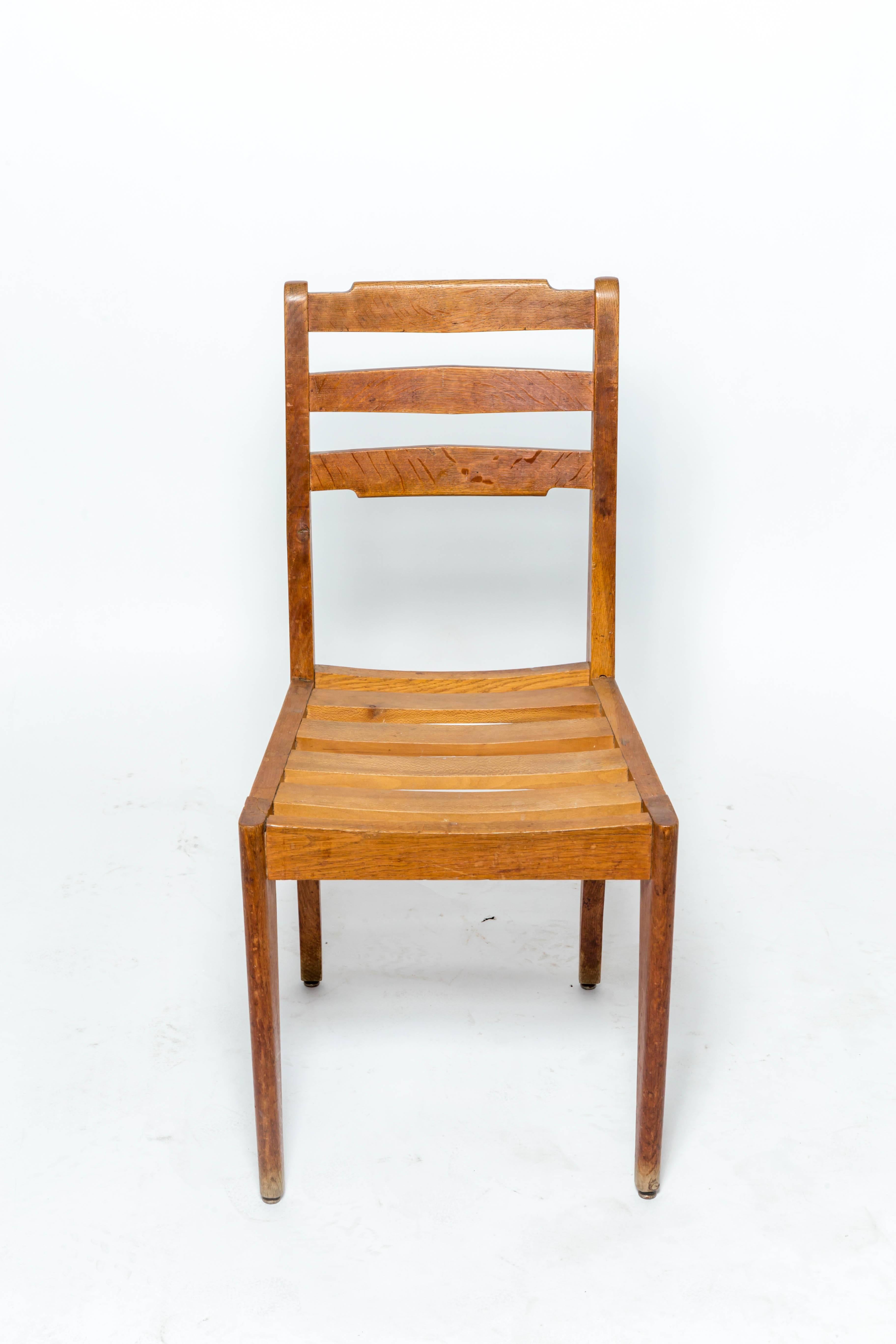 French Wooden Chair Attributed to Gustave Gautier, France, c. 1950s For Sale