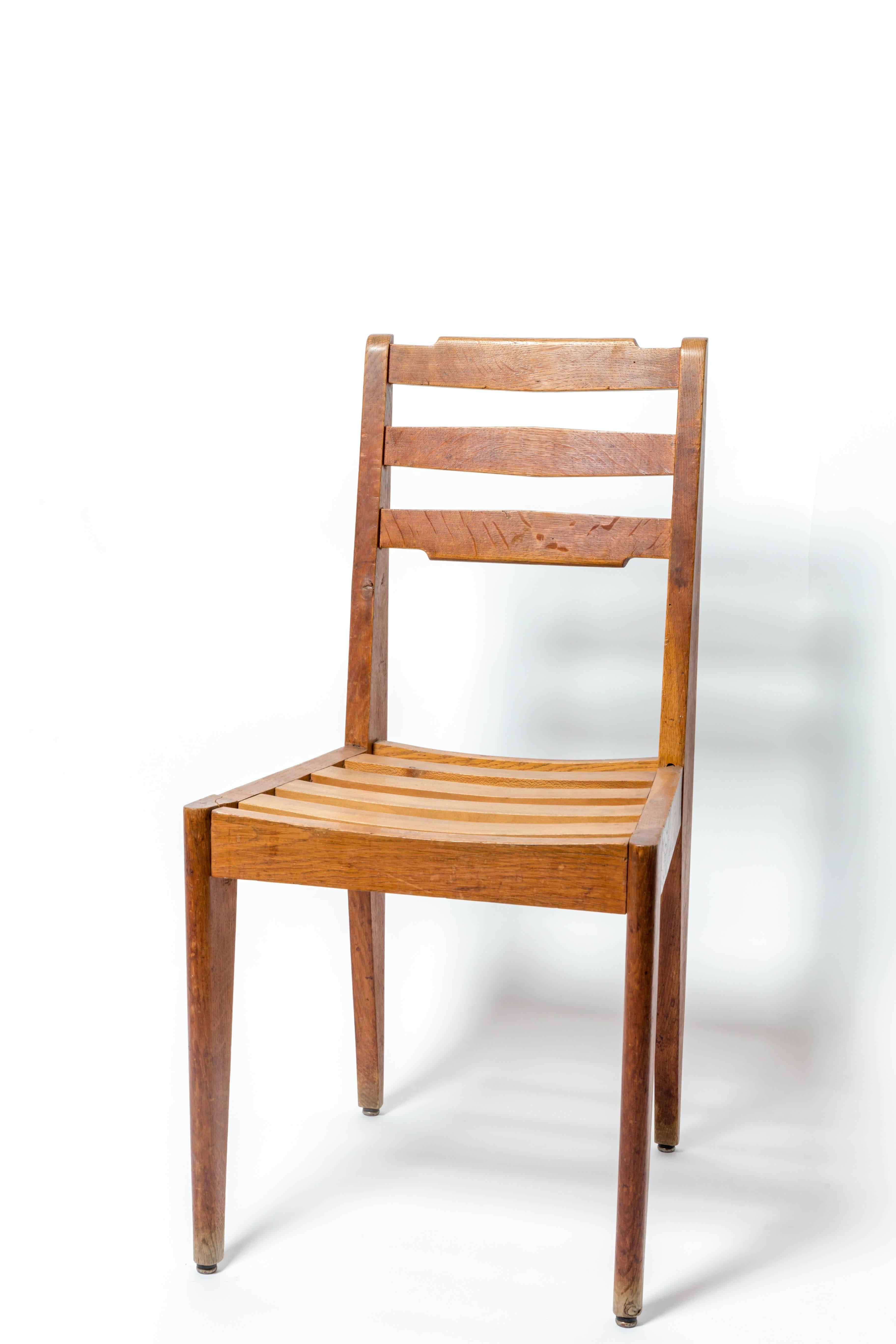 Wooden Chair Attributed to Gustave Gautier, France, c. 1950s In Good Condition For Sale In New York City, NY