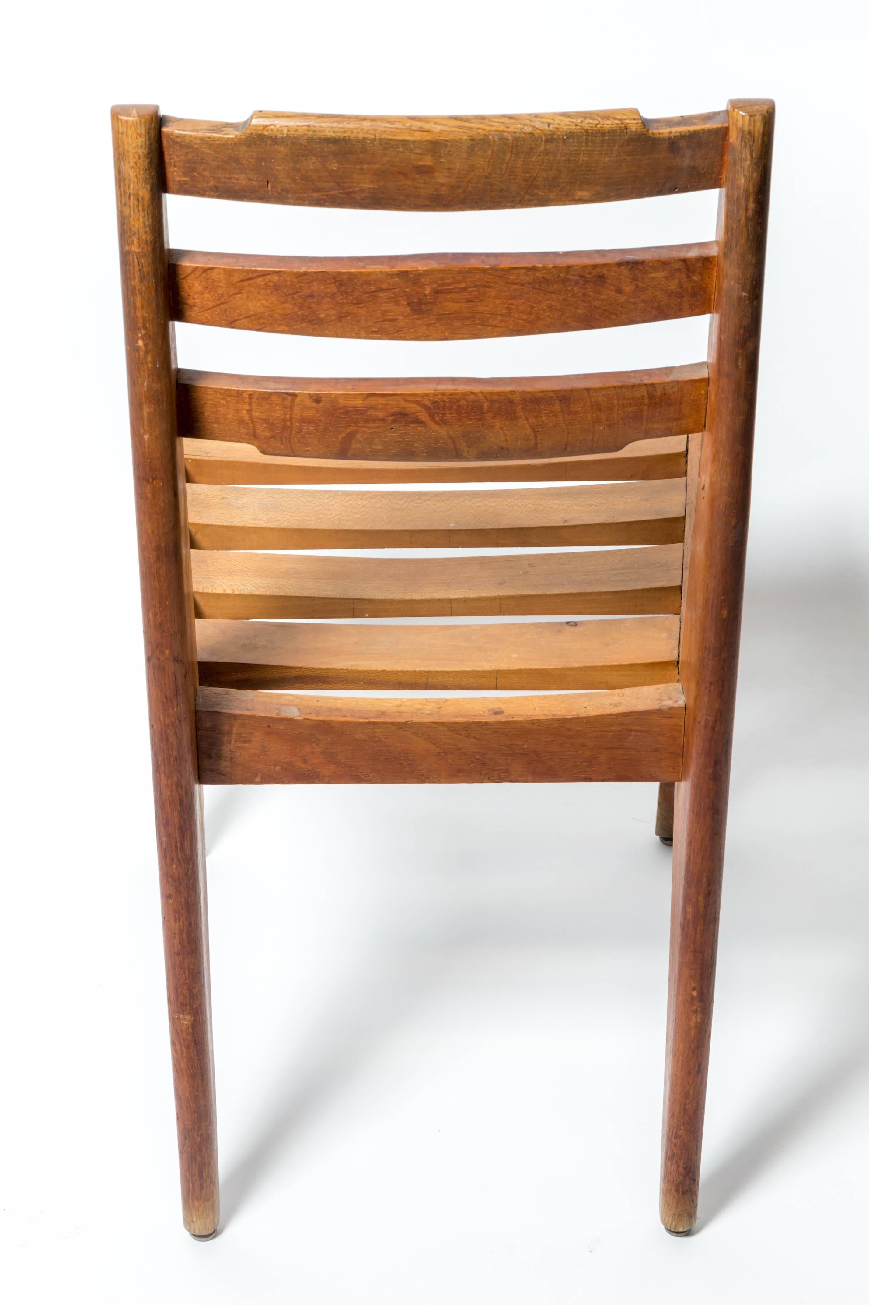 Wooden Chair Attributed to Gustave Gautier, France, c. 1950s For Sale 1