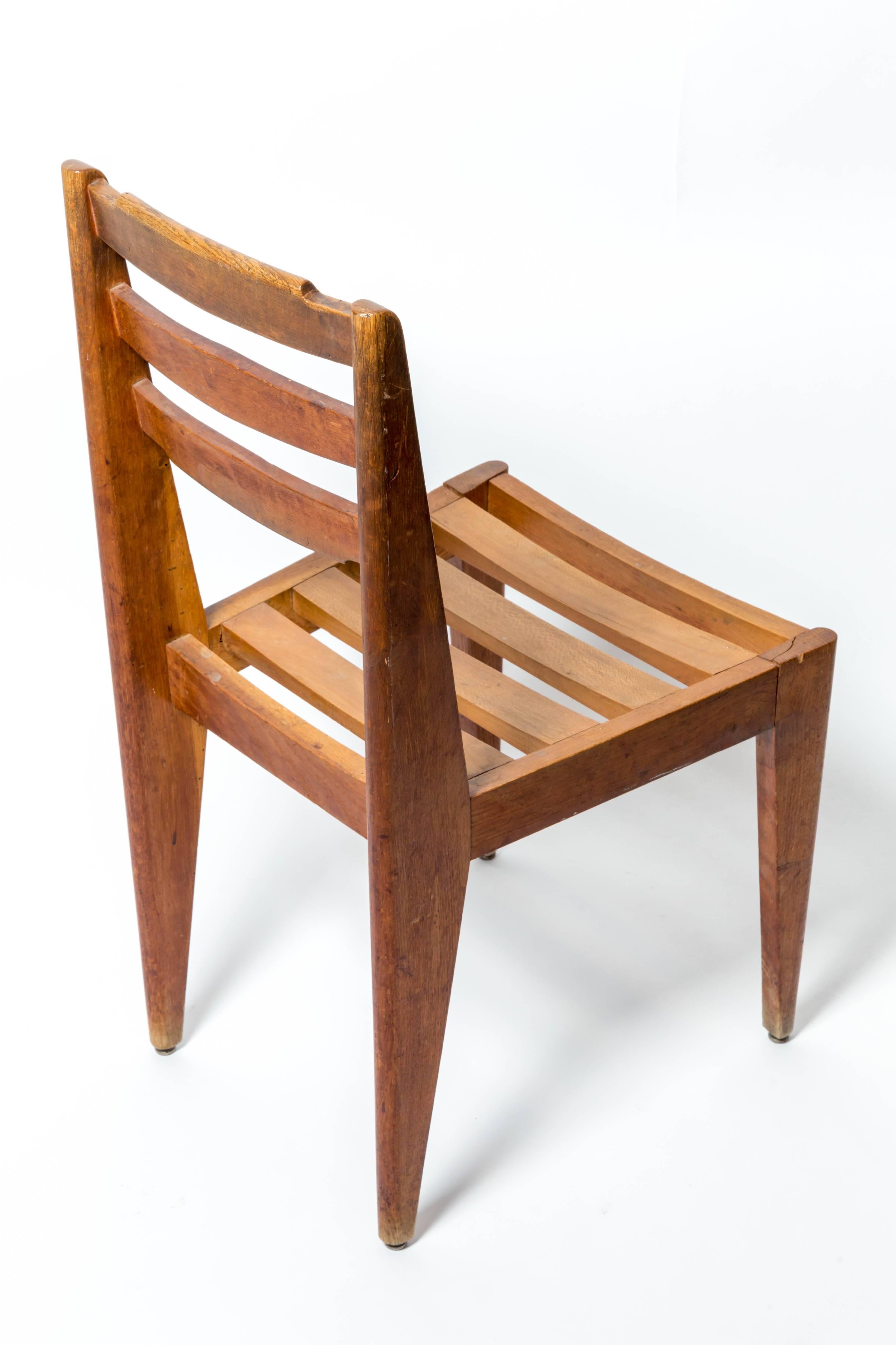 Wooden Chair Attributed to Gustave Gautier, France, c. 1950s For Sale 2