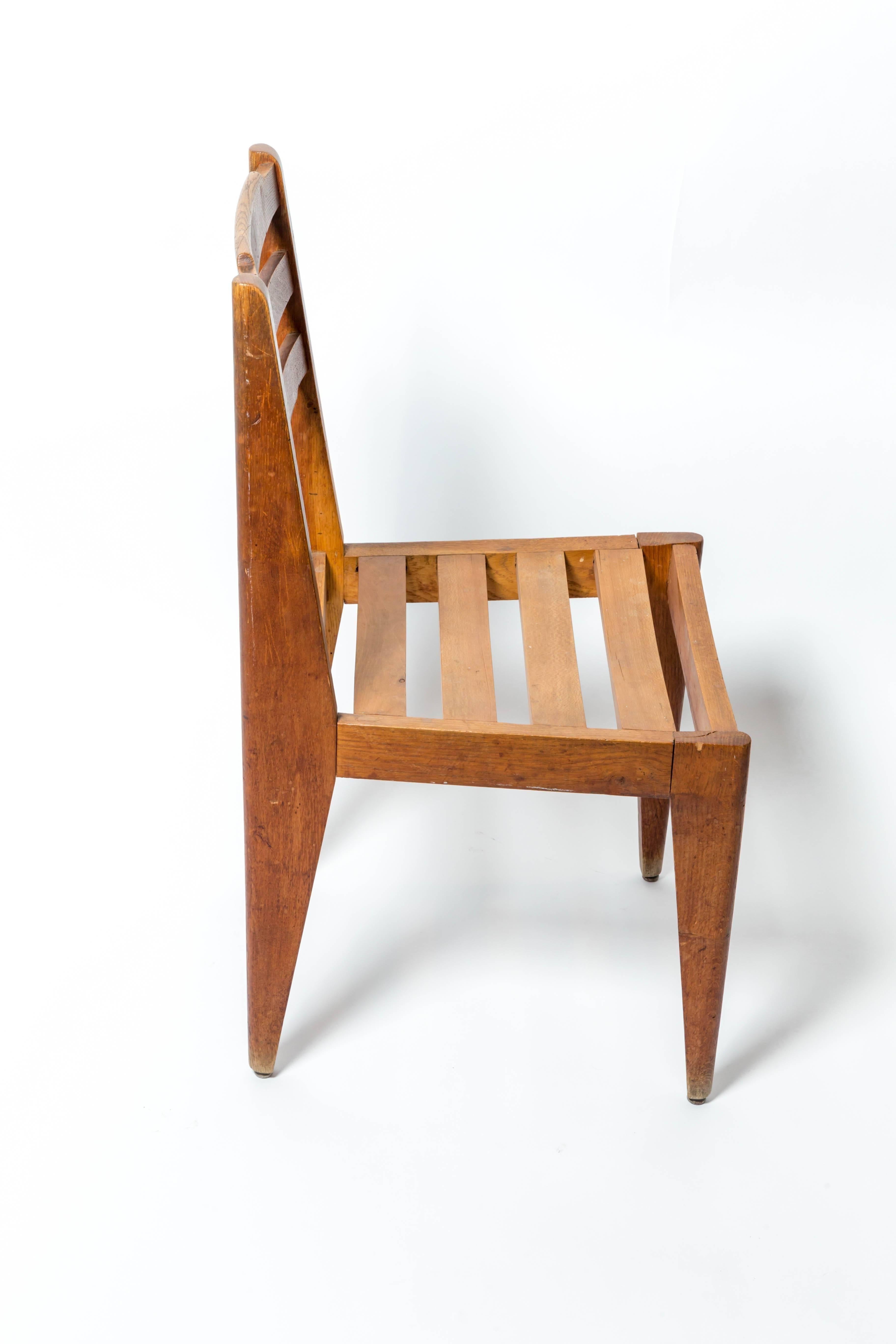 Wooden Chair Attributed to Gustave Gautier, France, c. 1950s For Sale 3